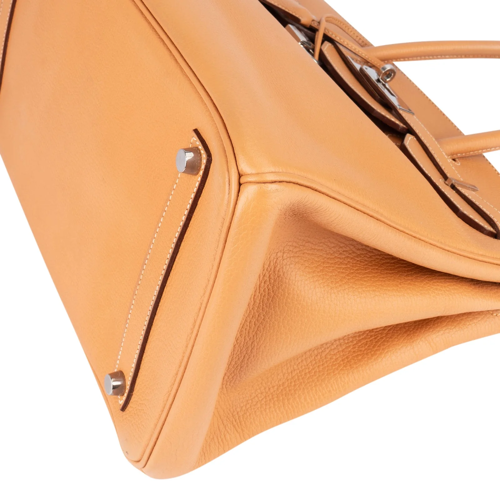 Hermès Fjord Leather Birkin 35 Handbag Beige Brown Palladium Hardware