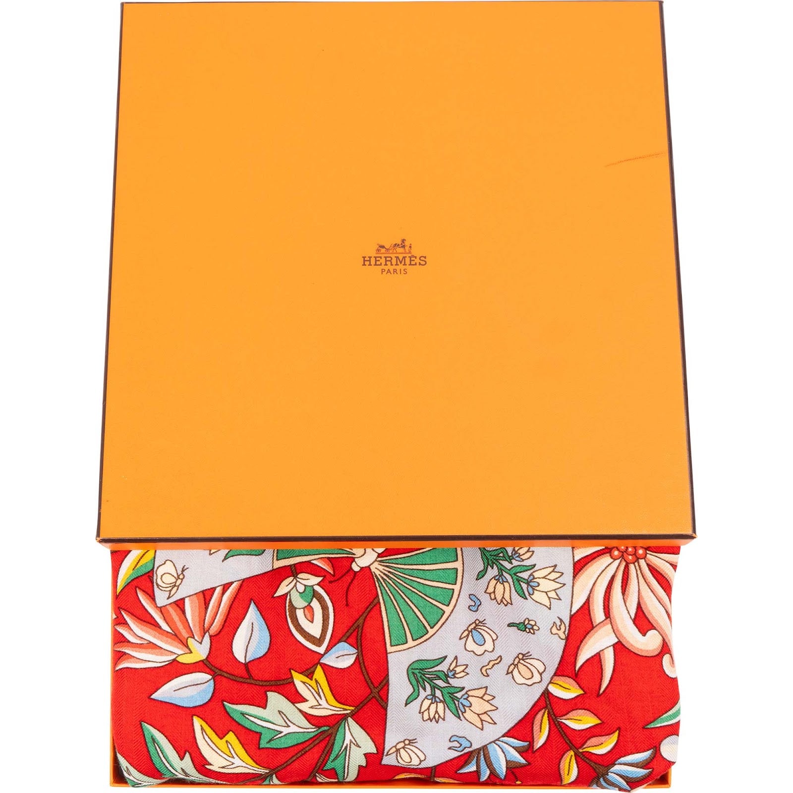 Hermès – Eventails kasjmier zijden sjaal 140