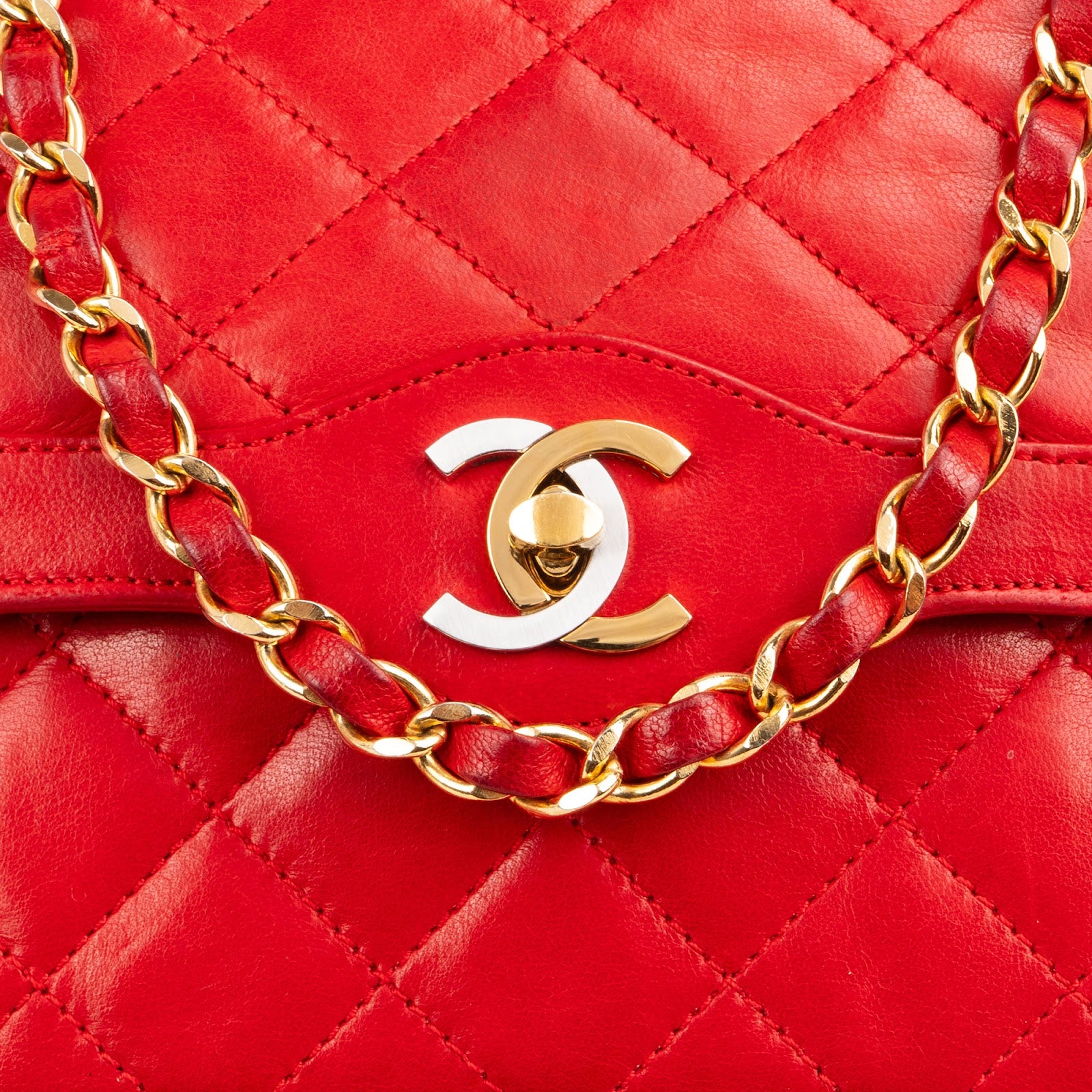 Chanel Quilted Lambskin Bicolor Double Flap Crossbody Bag