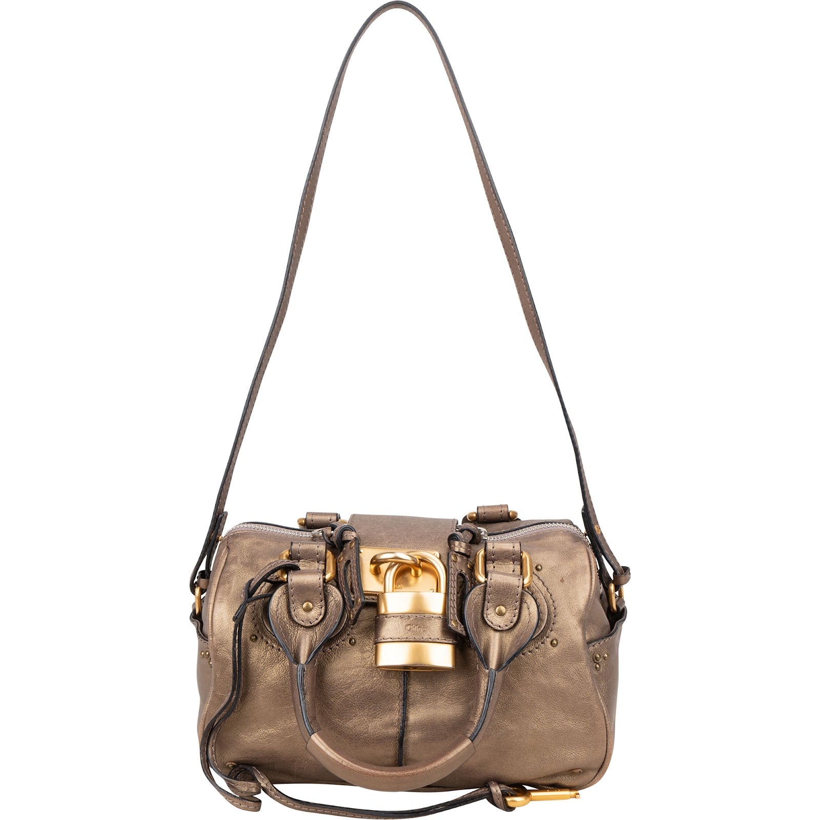 Mini sac à main Paddington en cuir métallisé de Chloé