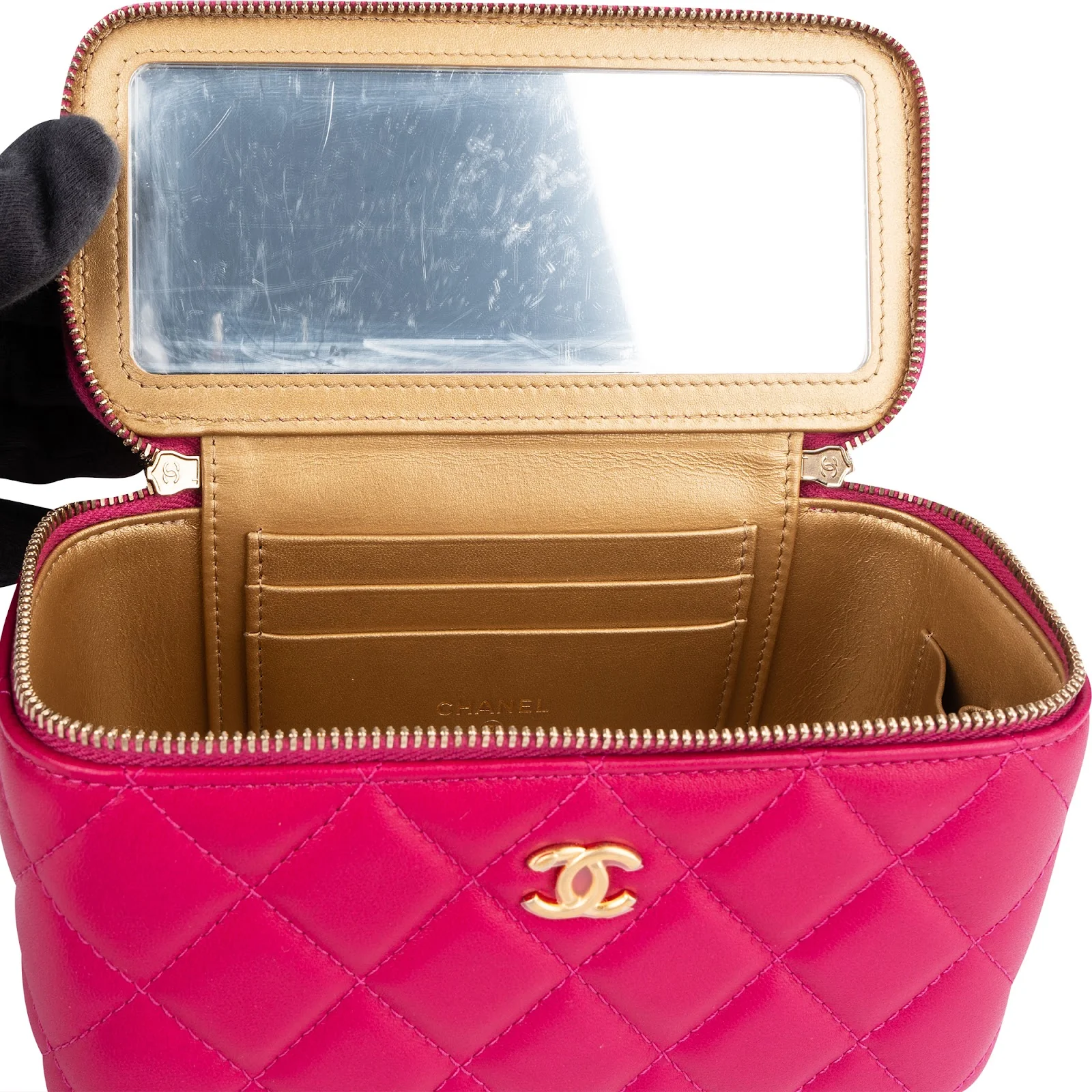 Chanel Quilted Lambskin CC Vanity Adjustable Crossbody Bag
