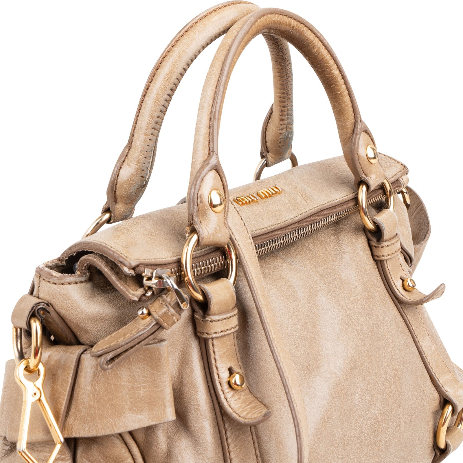 Miu Miu - Vitello Lux Bow Small Satchel Handbag