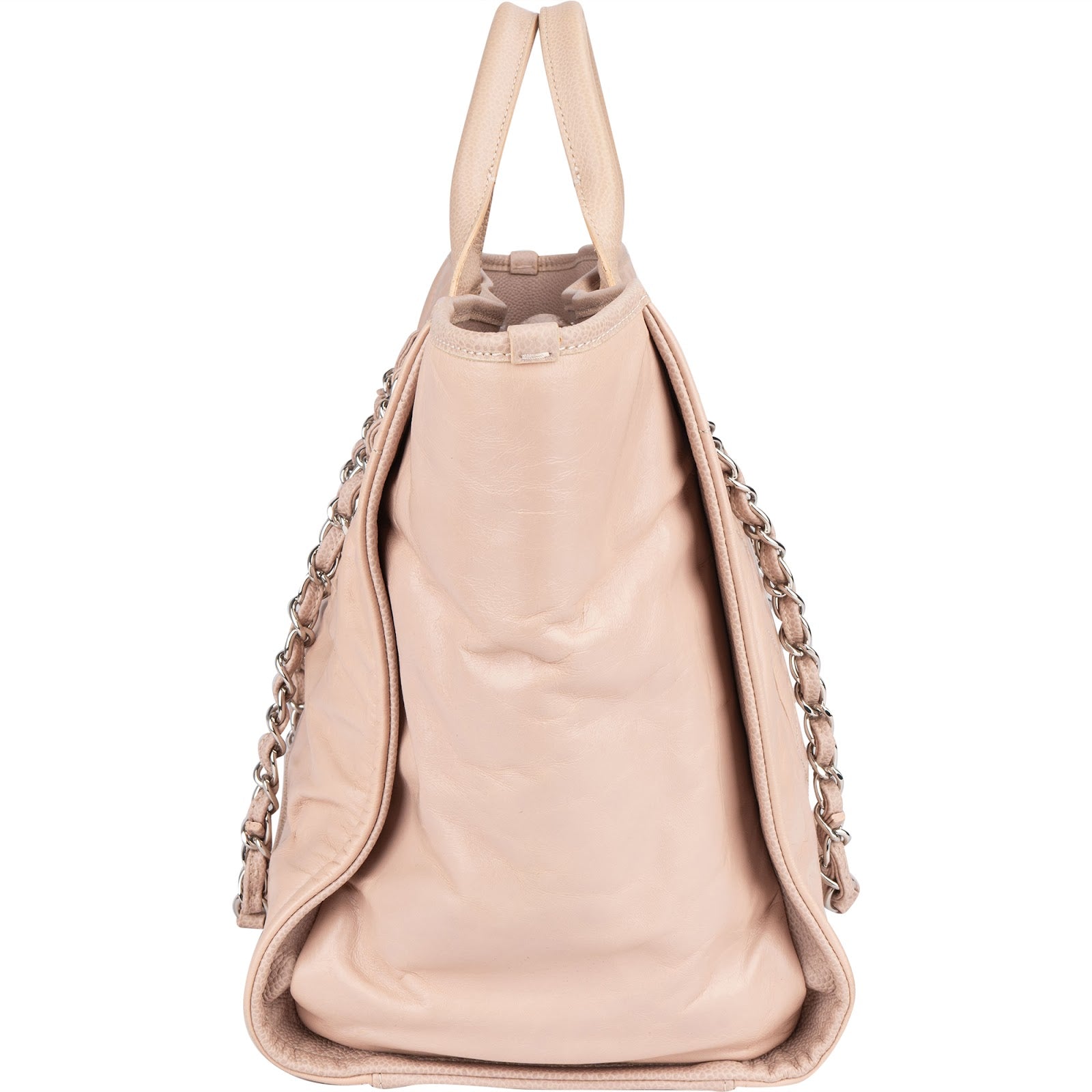 Chanel Rose Leather Shopper Deauville Shoulder Bag