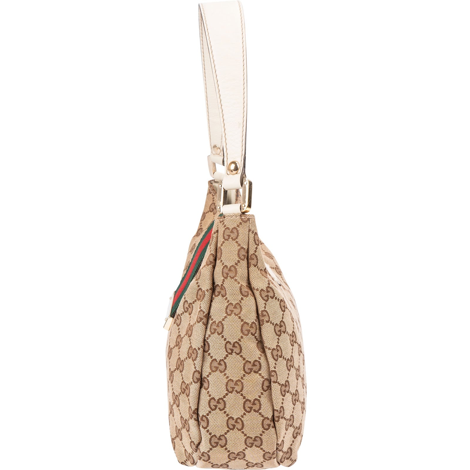 GUCCI – Monogram GG Web Hobo-schoudertas
