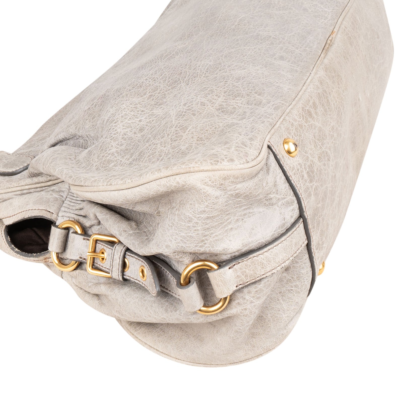 Miu Miu Vitello Lux Leather Padlock Handbag