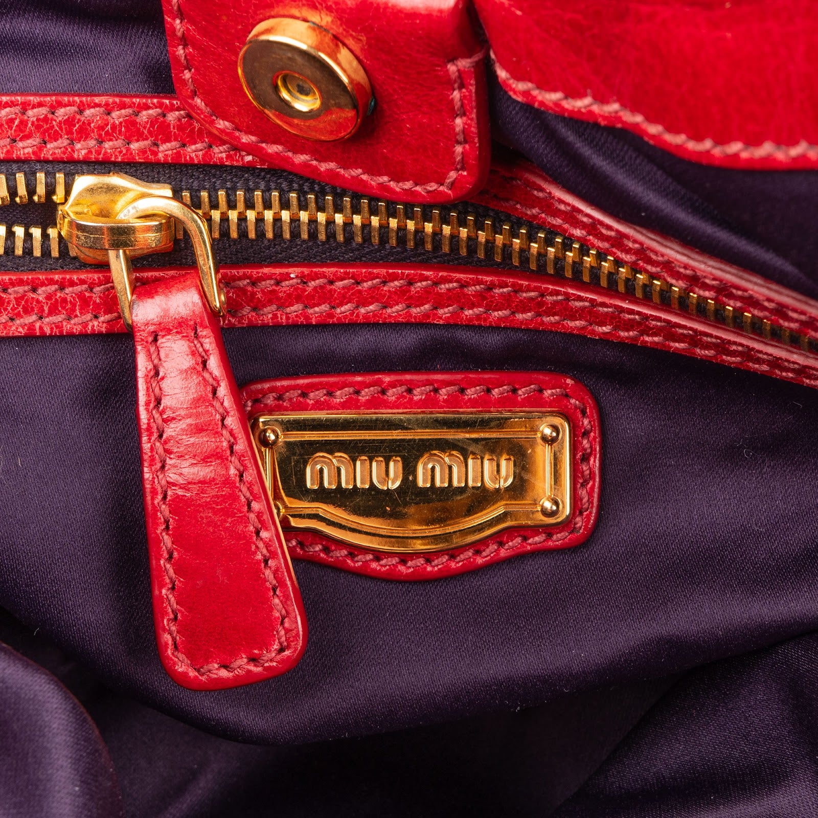 Miu Miu Vitello Lux Coffer Hobo Shoulder Bag