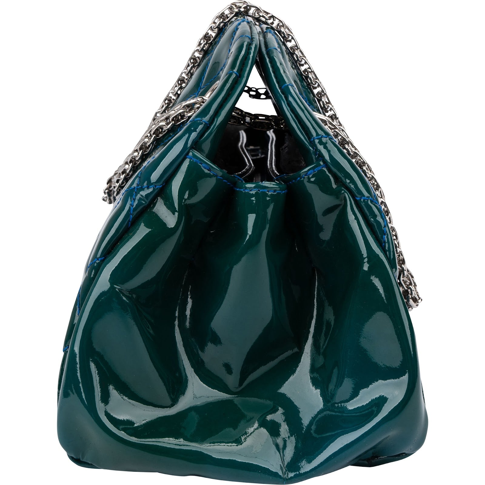Chanel Quilted Patent Leather Mademoiselle Bowler Shoulder Bag