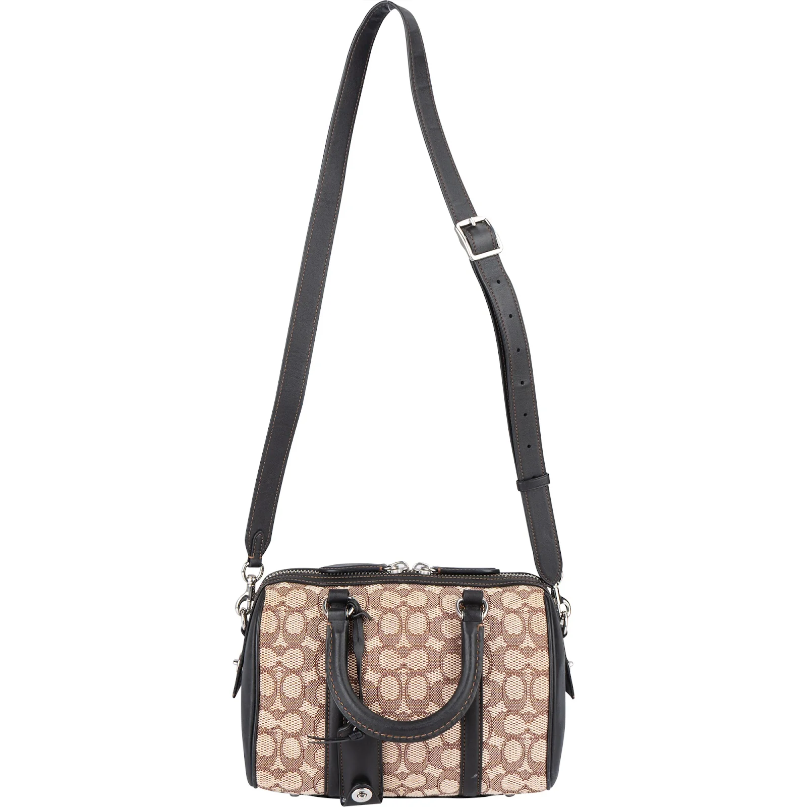 Coach Monogram Signature Rowan Satchel Boston Bag