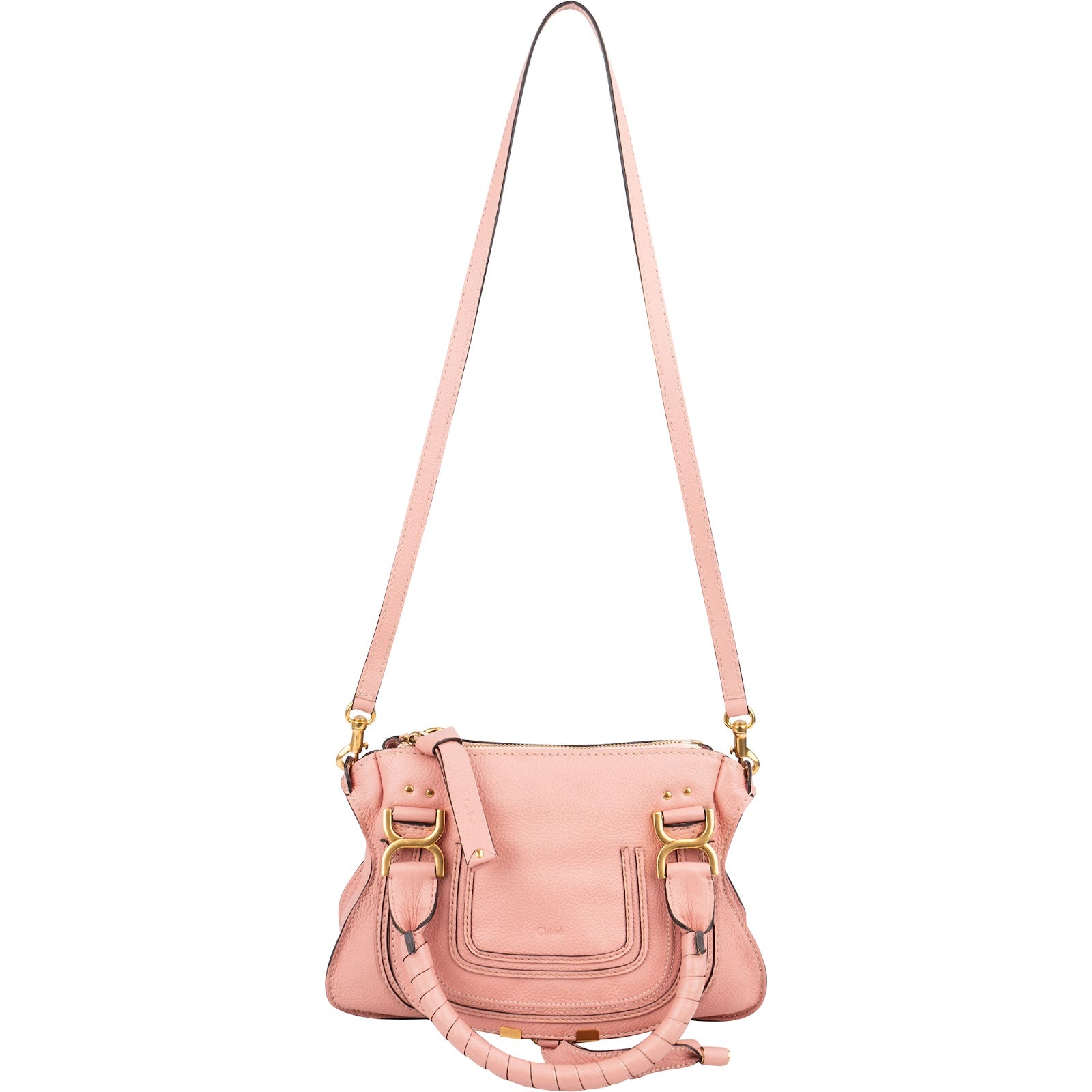 Chloé Grained Calfskin Marcie Small Satchel Handbag