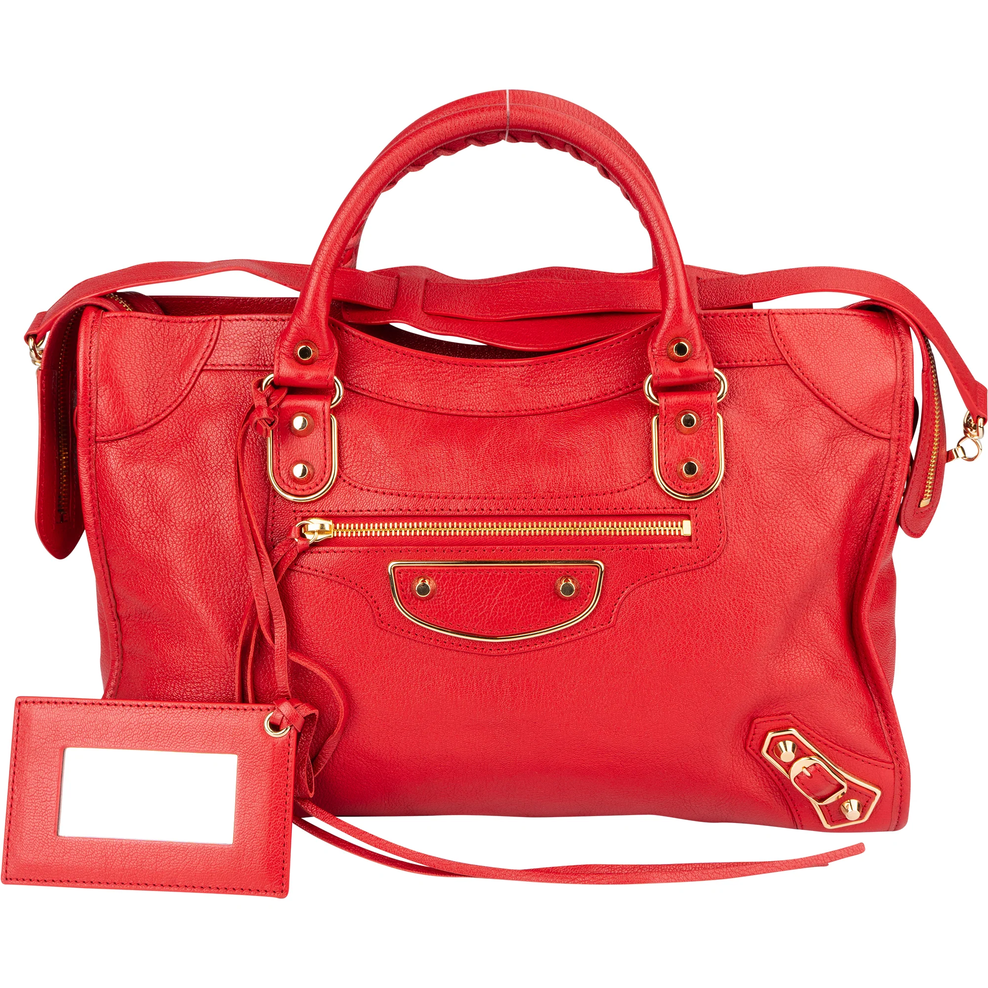 Balenciaga Red Leather City Handbag