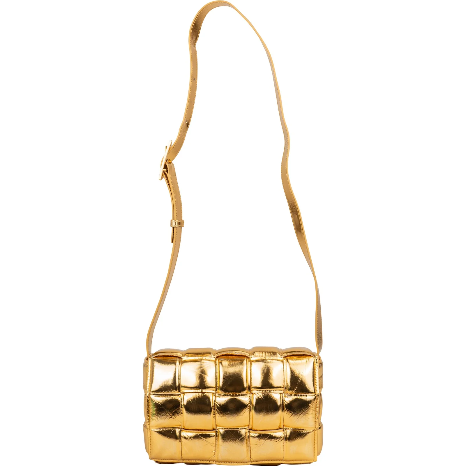 Bottega Veneta Metallic Leather Padded Cassette Crossbody Bag