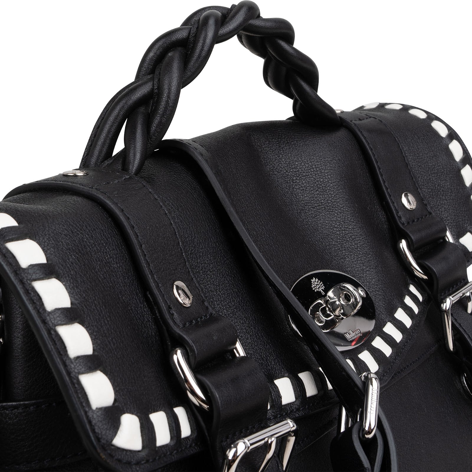 Mulberry Leather Whipstitch Alexa Satchel Handbag