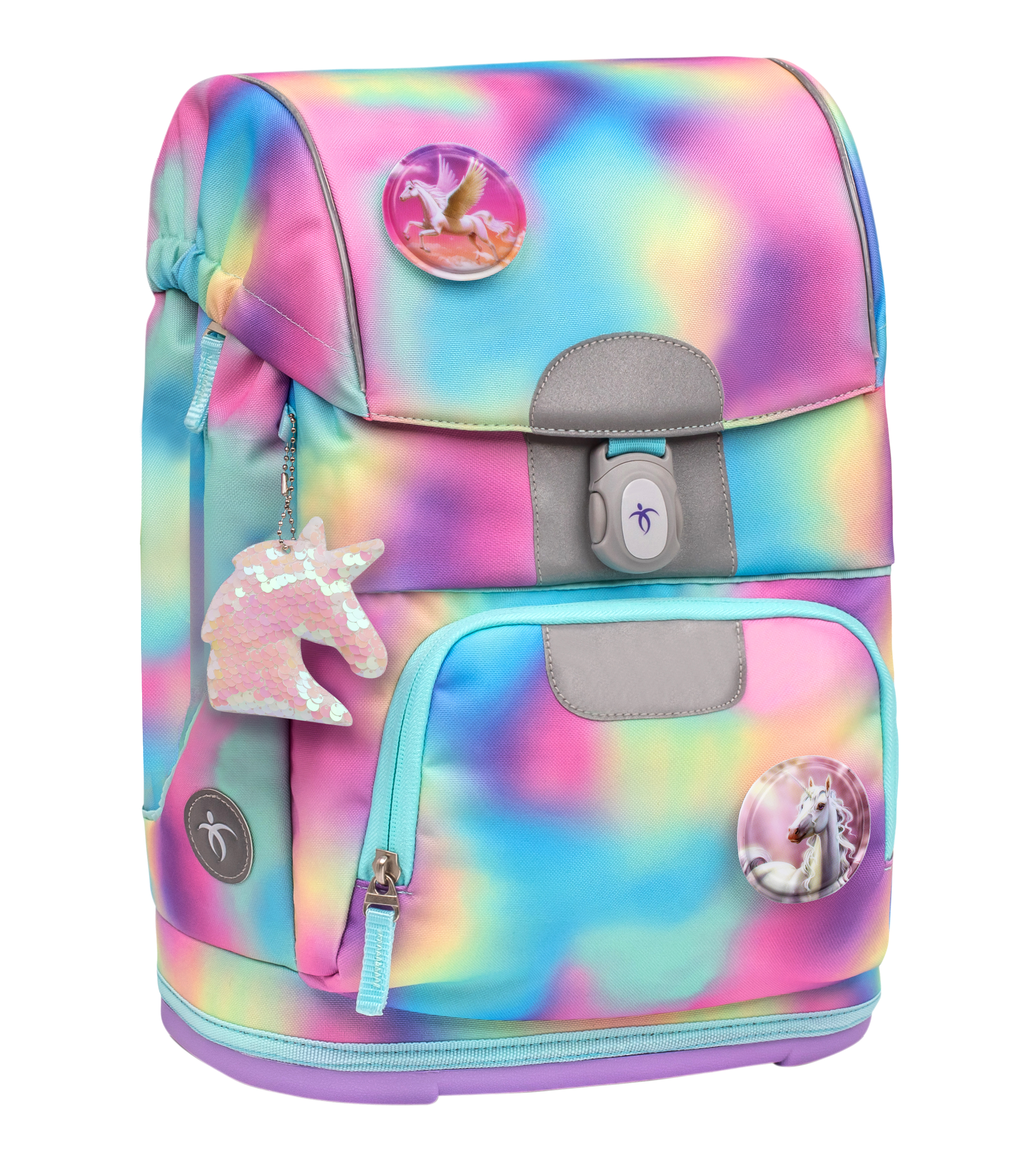 Motion Schulranzen Set 5-teilig mit 6 Patches - Rainbow Color