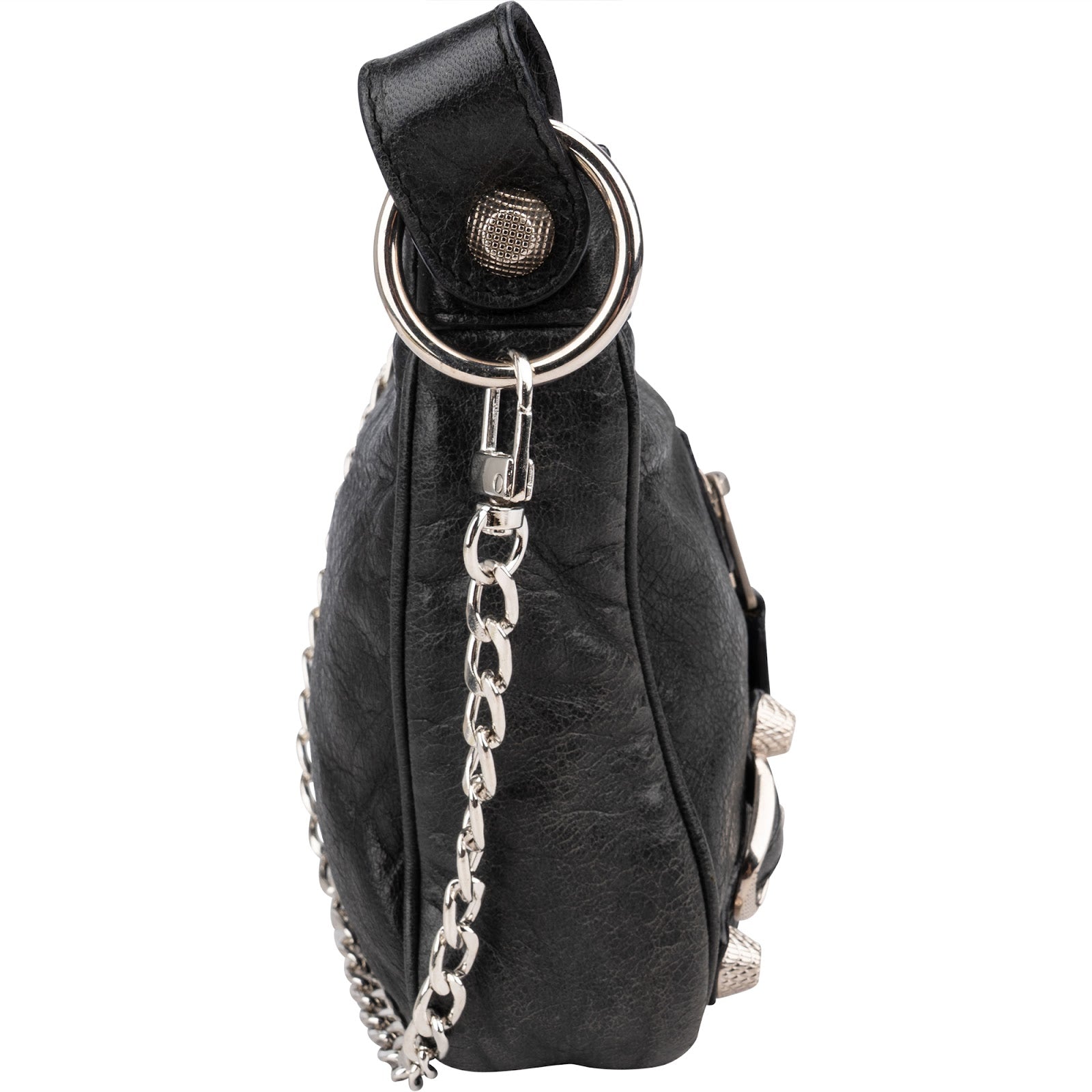 Balenciaga Black Leather City Mini Pochette Crossbody Bag