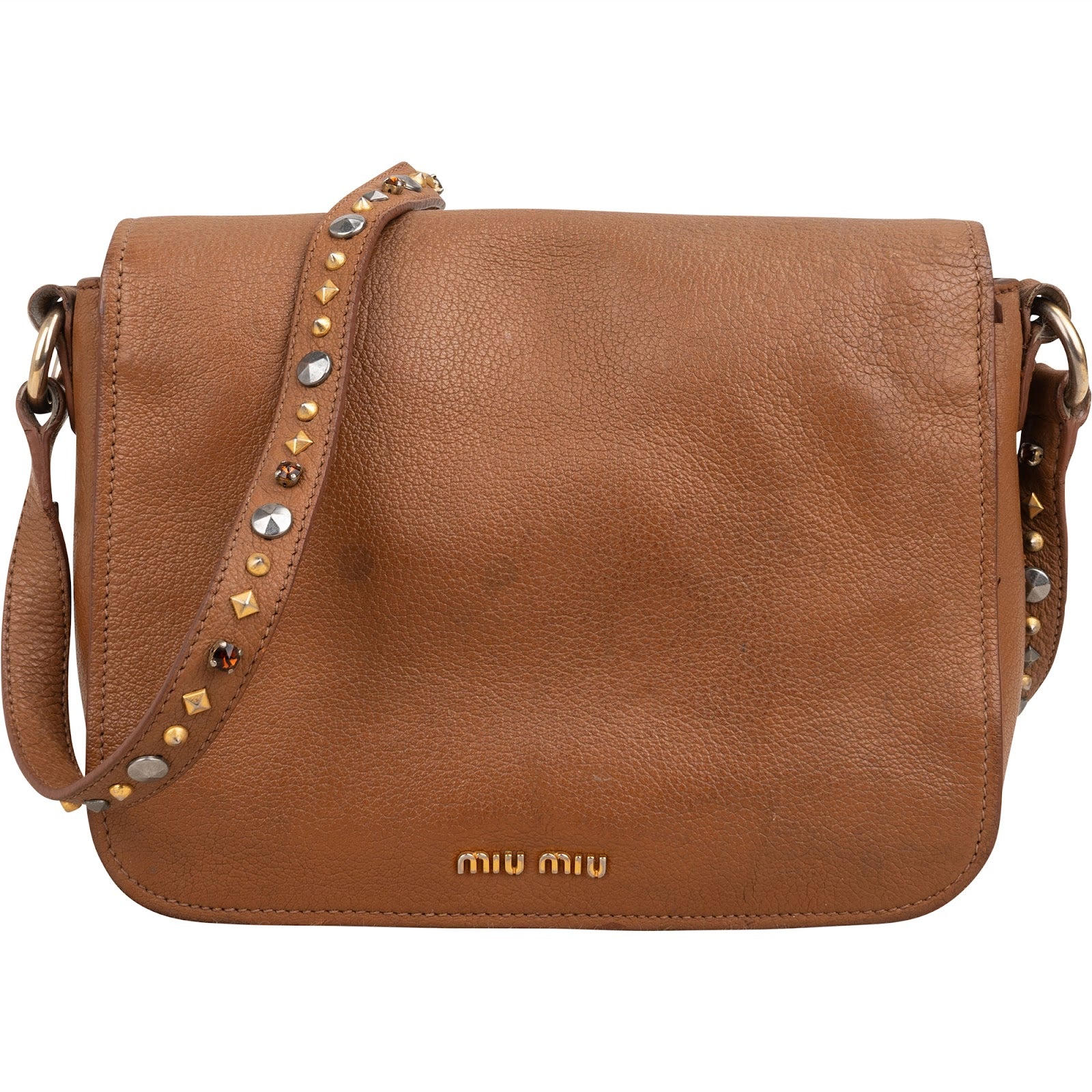 Miu Miu - Schoudertas met studs en strik