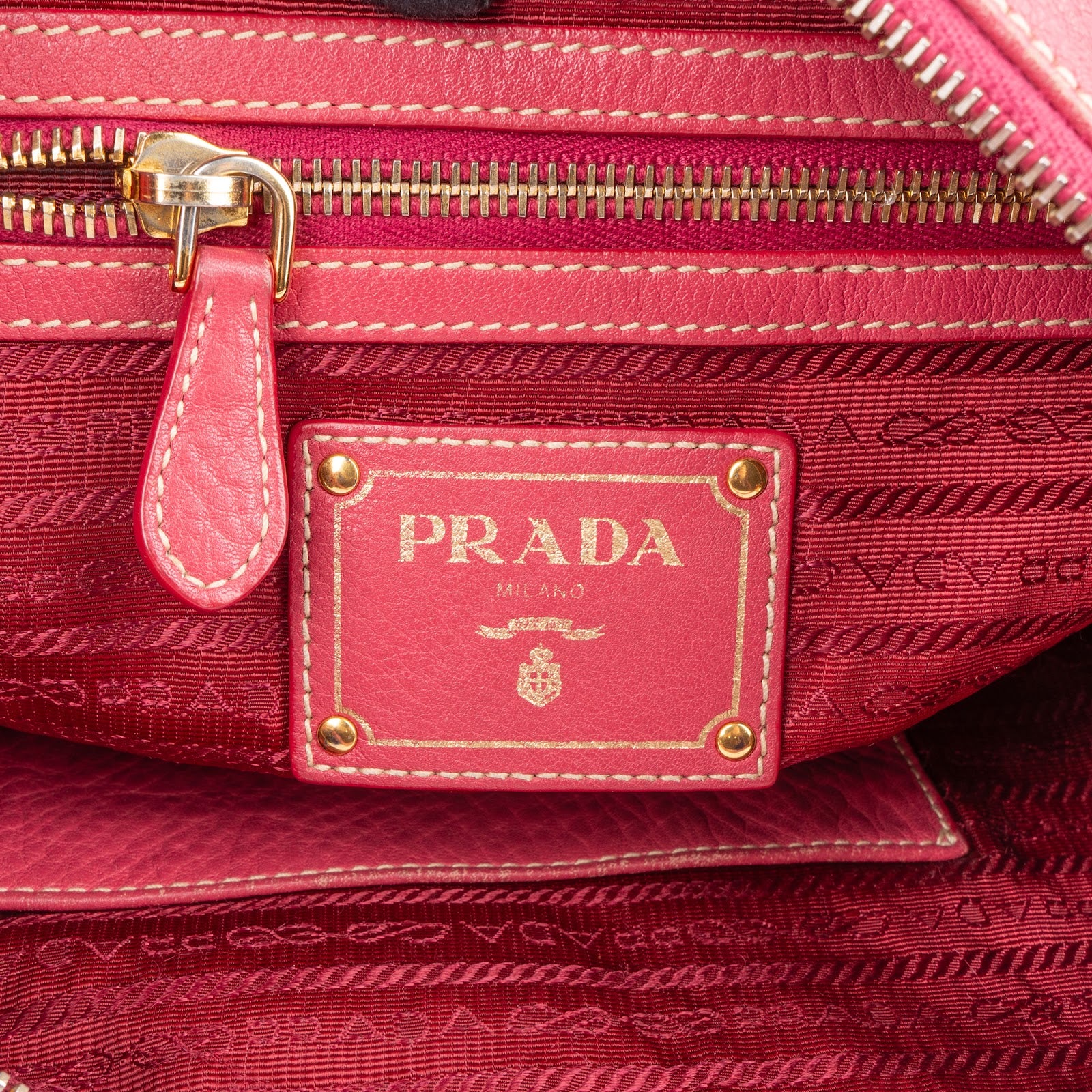 Prada Pink Leather Hobo Shoulder Bag