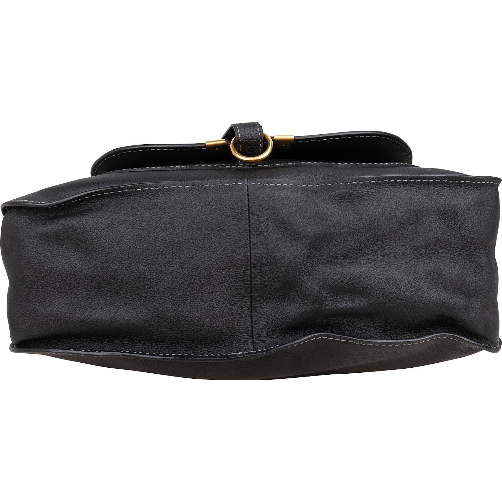 Chloé Black Grained Calfskin Marcie Satchel Handbag