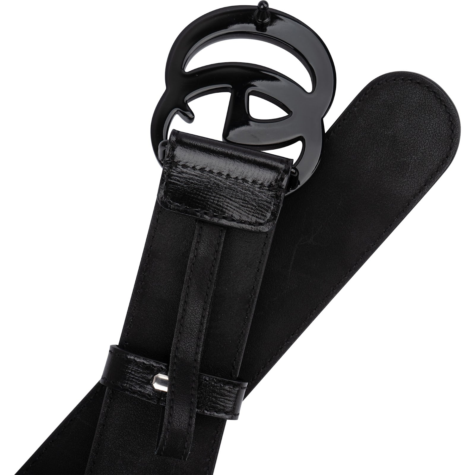 Gucci Black Leather GG Marmont Belt (75 / 30)