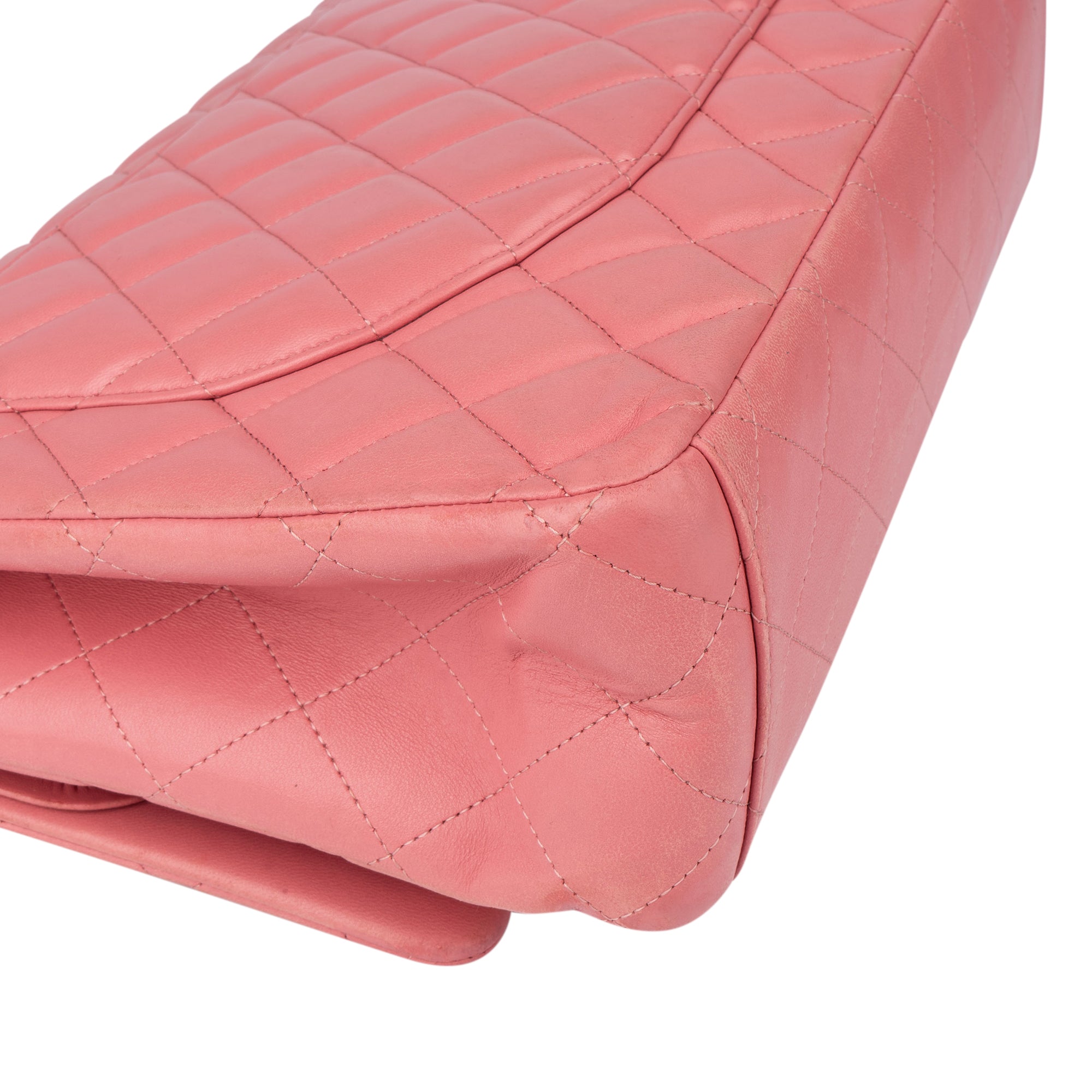 Chanel Quilted Lambskin Palladium Maxi Double Flap Crossbody Bag