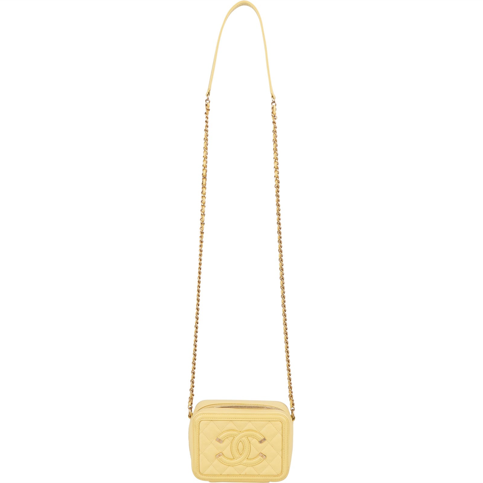 Chanel Quilted Caviar Leather CC Filigree Crossbody Bag