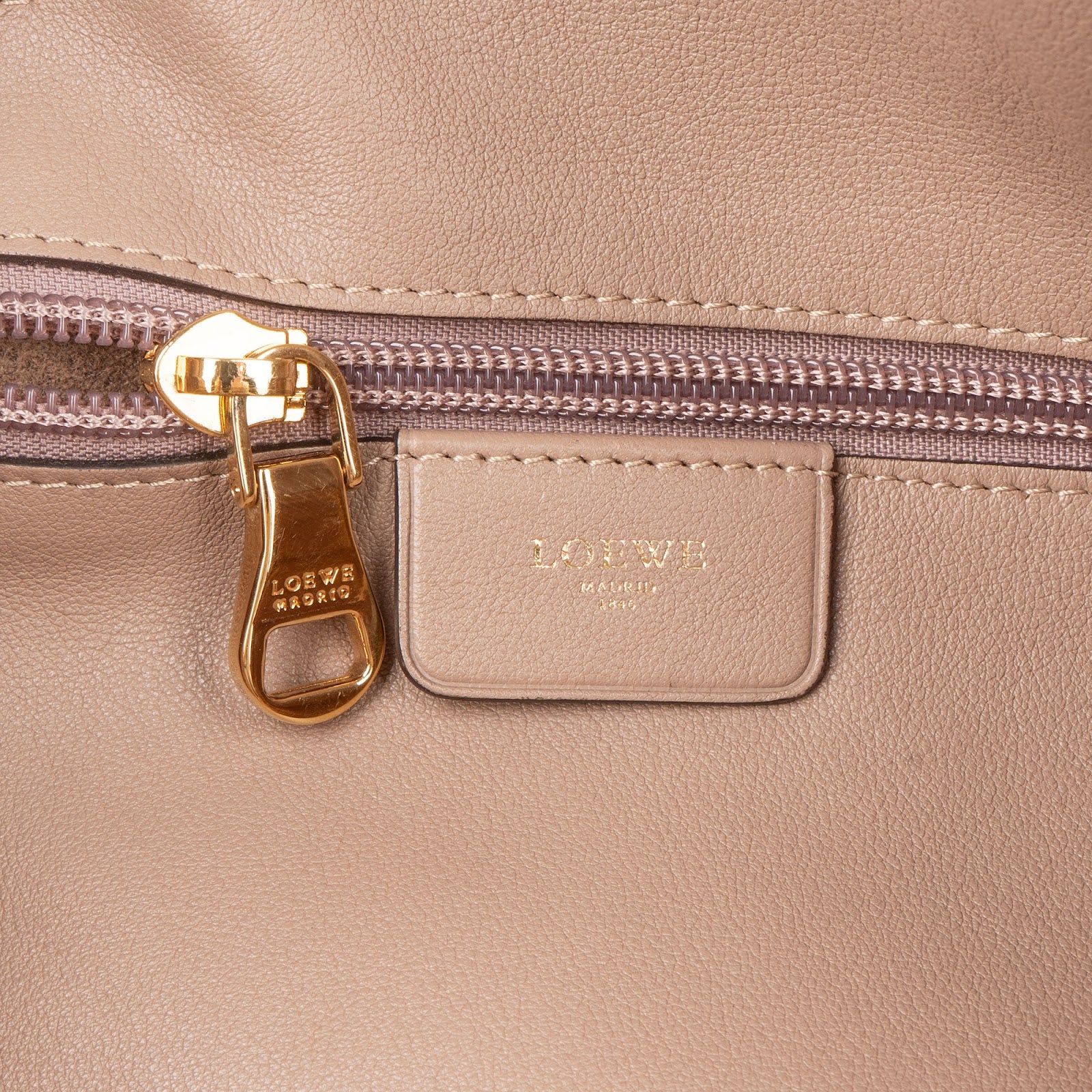 Loewe Leather Anagram Tote Shoulder Bag