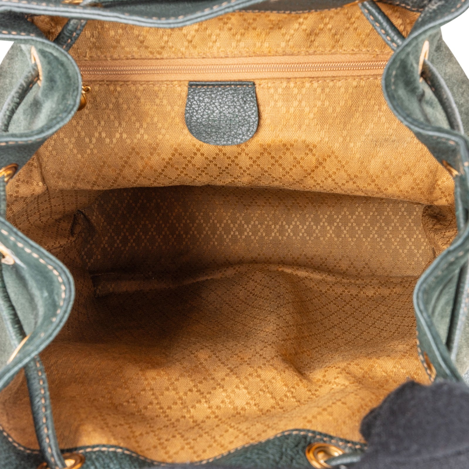Gucci Green Suede Bamboo Backpack