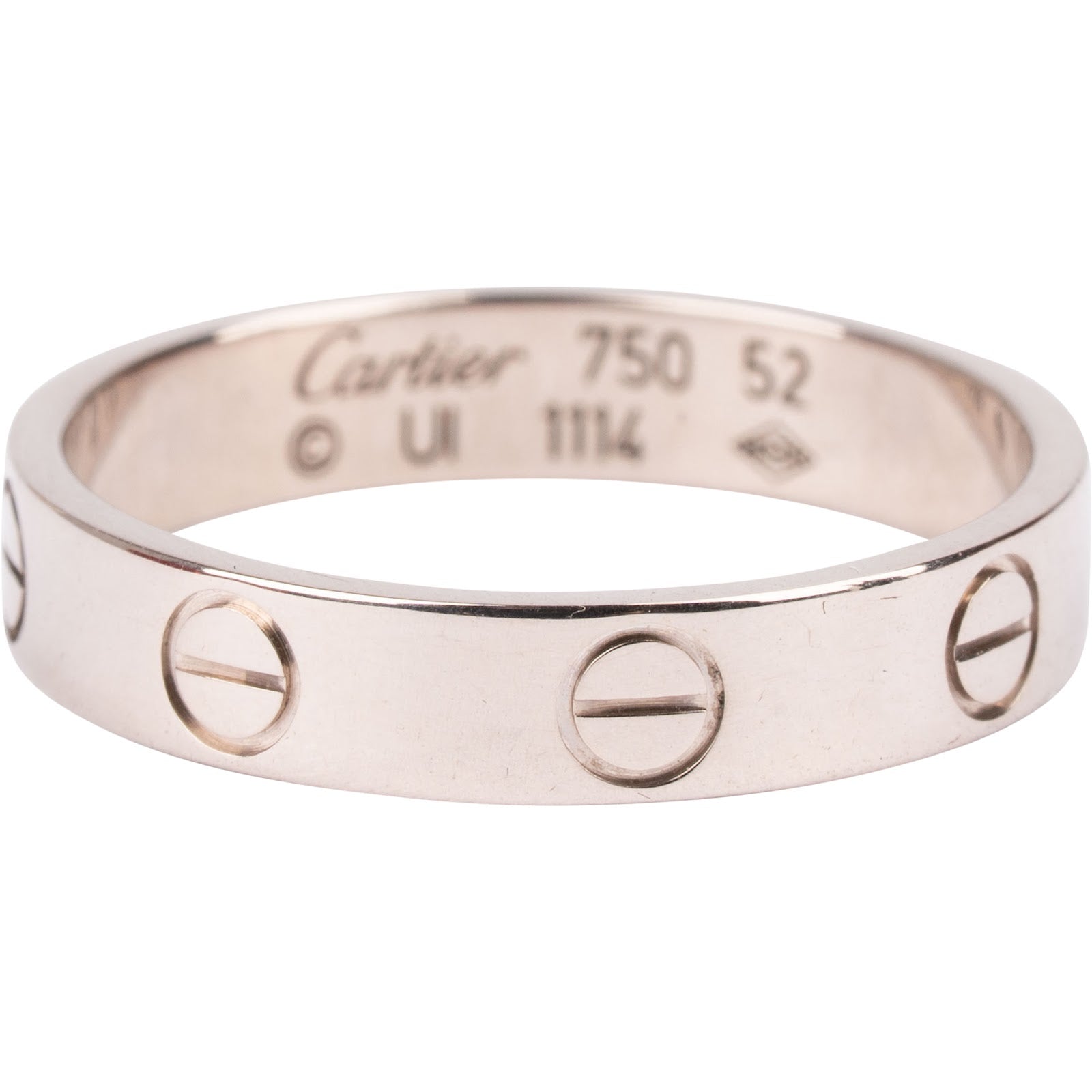 Cartier – Love Wedding Band Ring in 750 Weißgold (Größe 52)