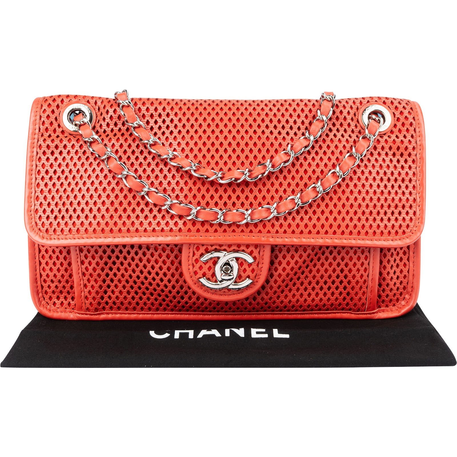 Chanel - Perforated Leather Single Flap Shoulder Bag