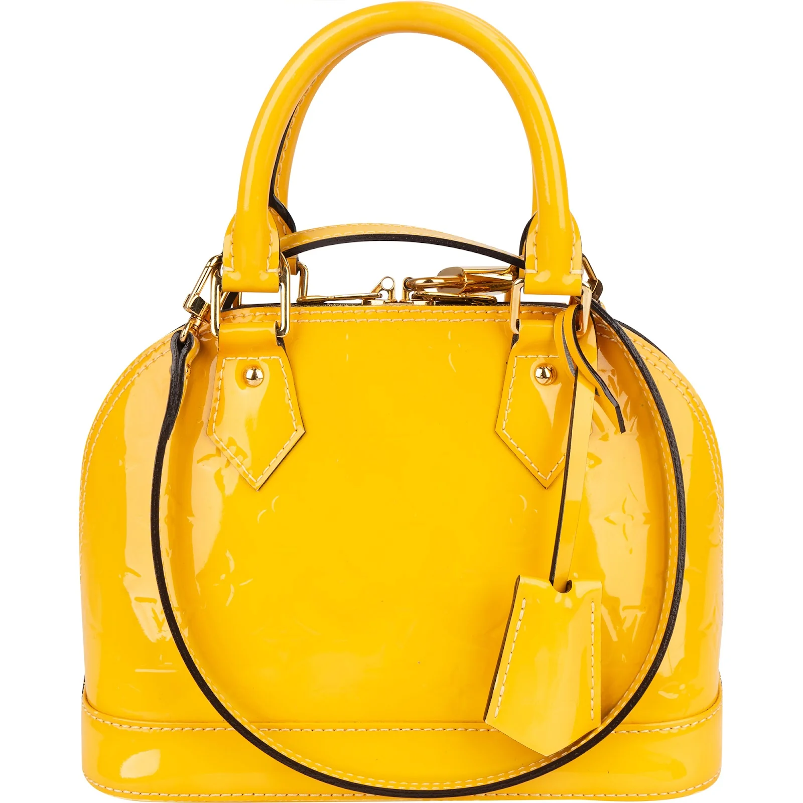 Louis Vuitton Monogram Yellow Vernis Alma BB Handbag