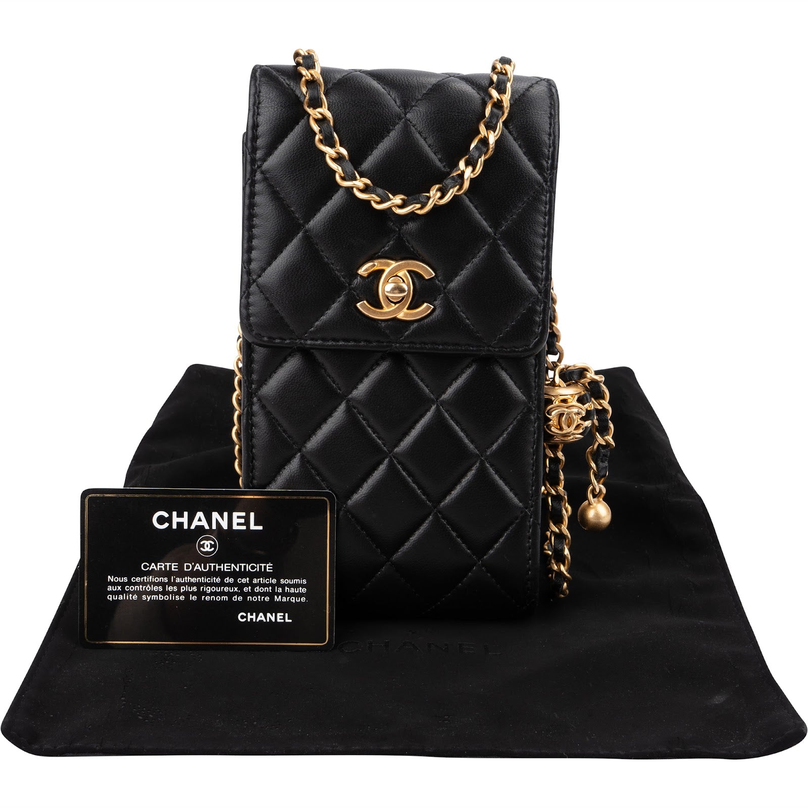 Chanel – torebka na ramię z kieszenią na telefon