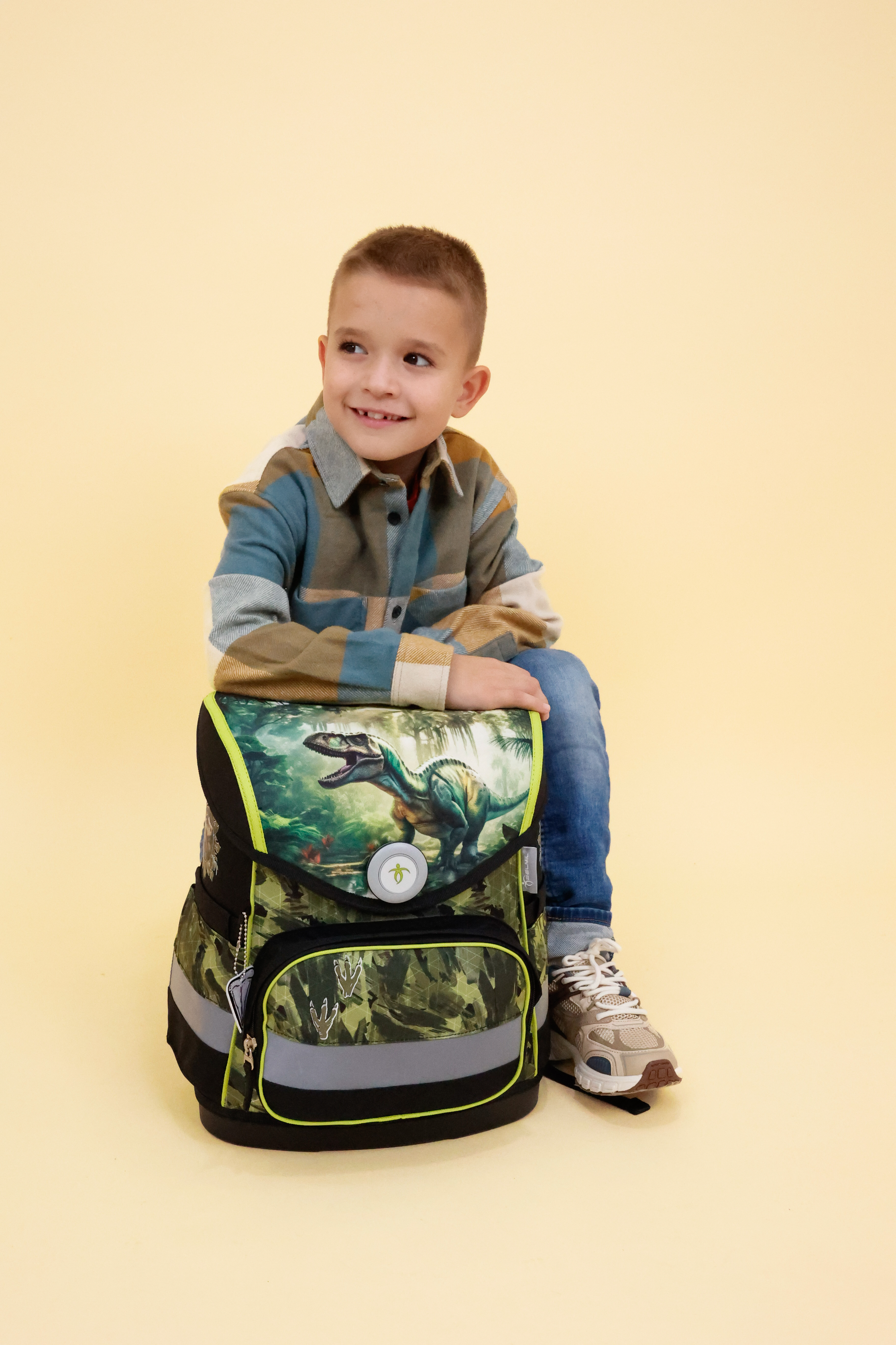 Compact Schulranzen Set 4-teilig mit Brustgurt - Lost World