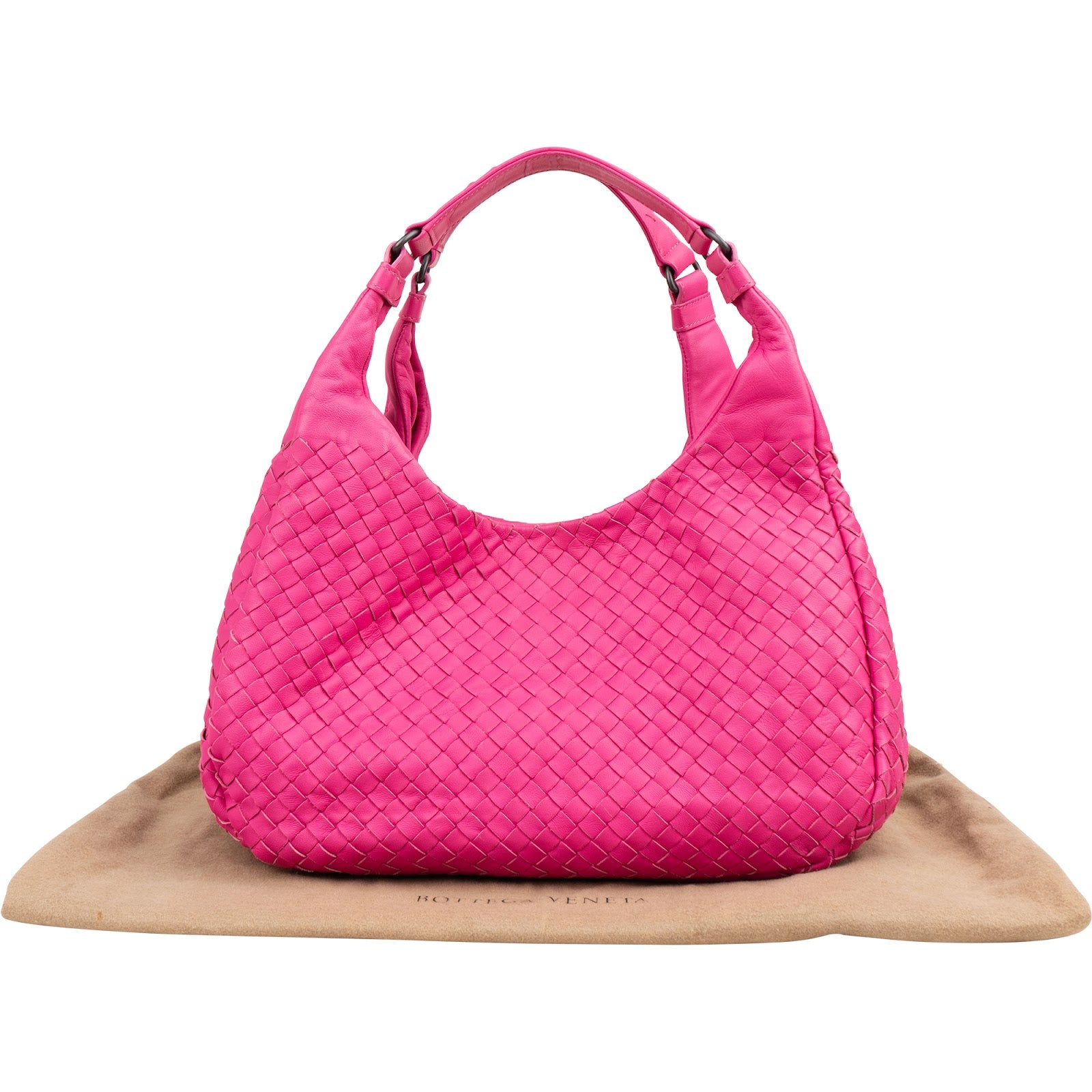 Bottega Veneta Pink Intrecciato Leather Campana Hobo Shoulder Bag