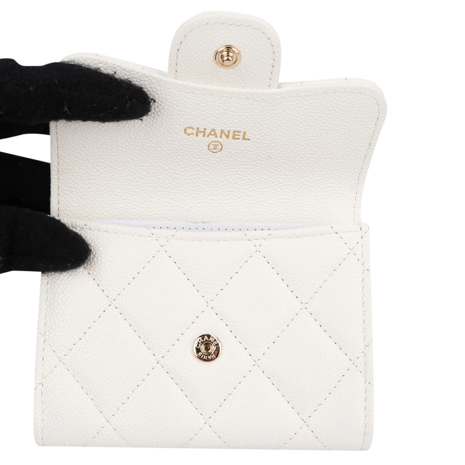 Chanel Quilted Caviar Leather Classic Coin Mini Wallet