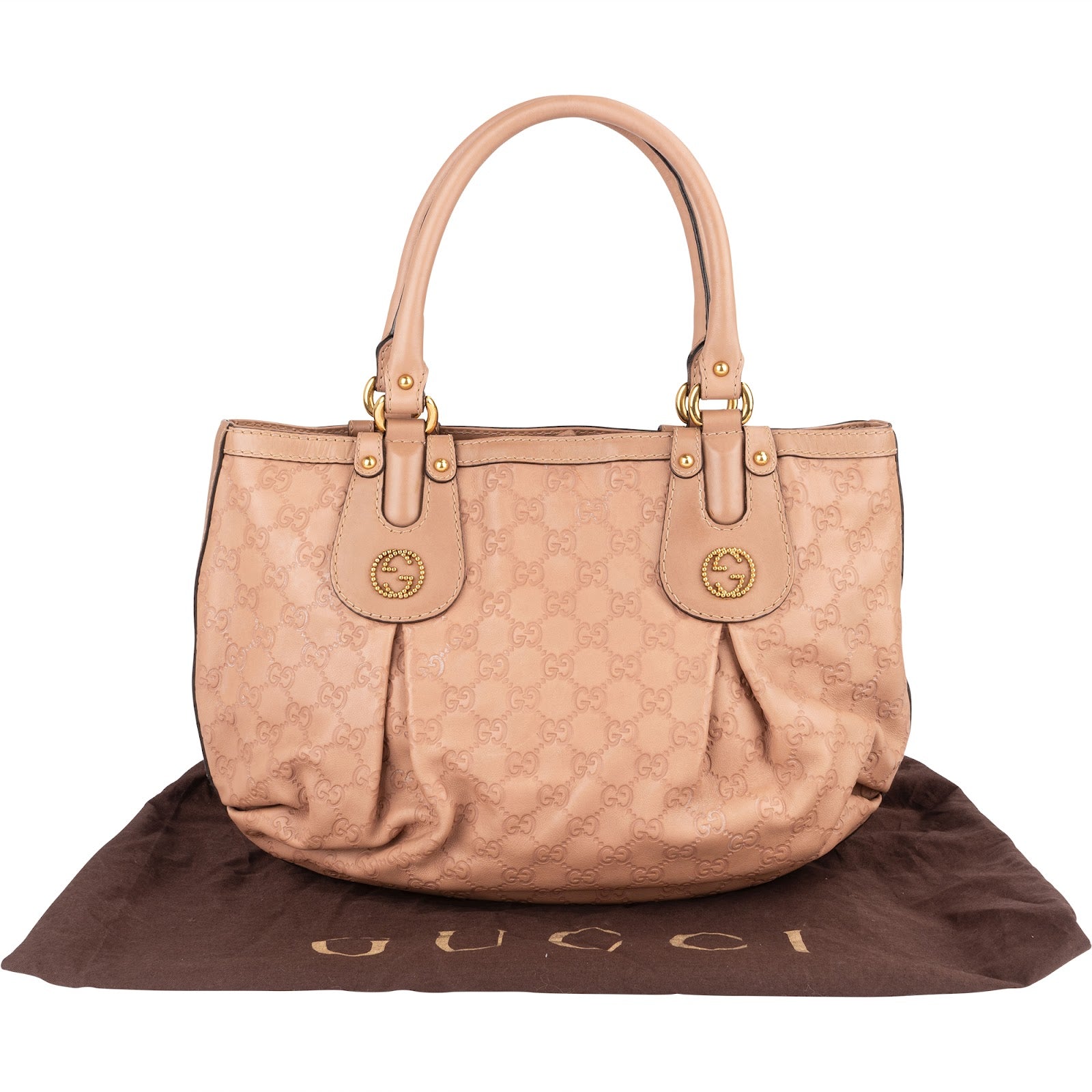 Gucci Leather GG Monogram Scarlet Handbag