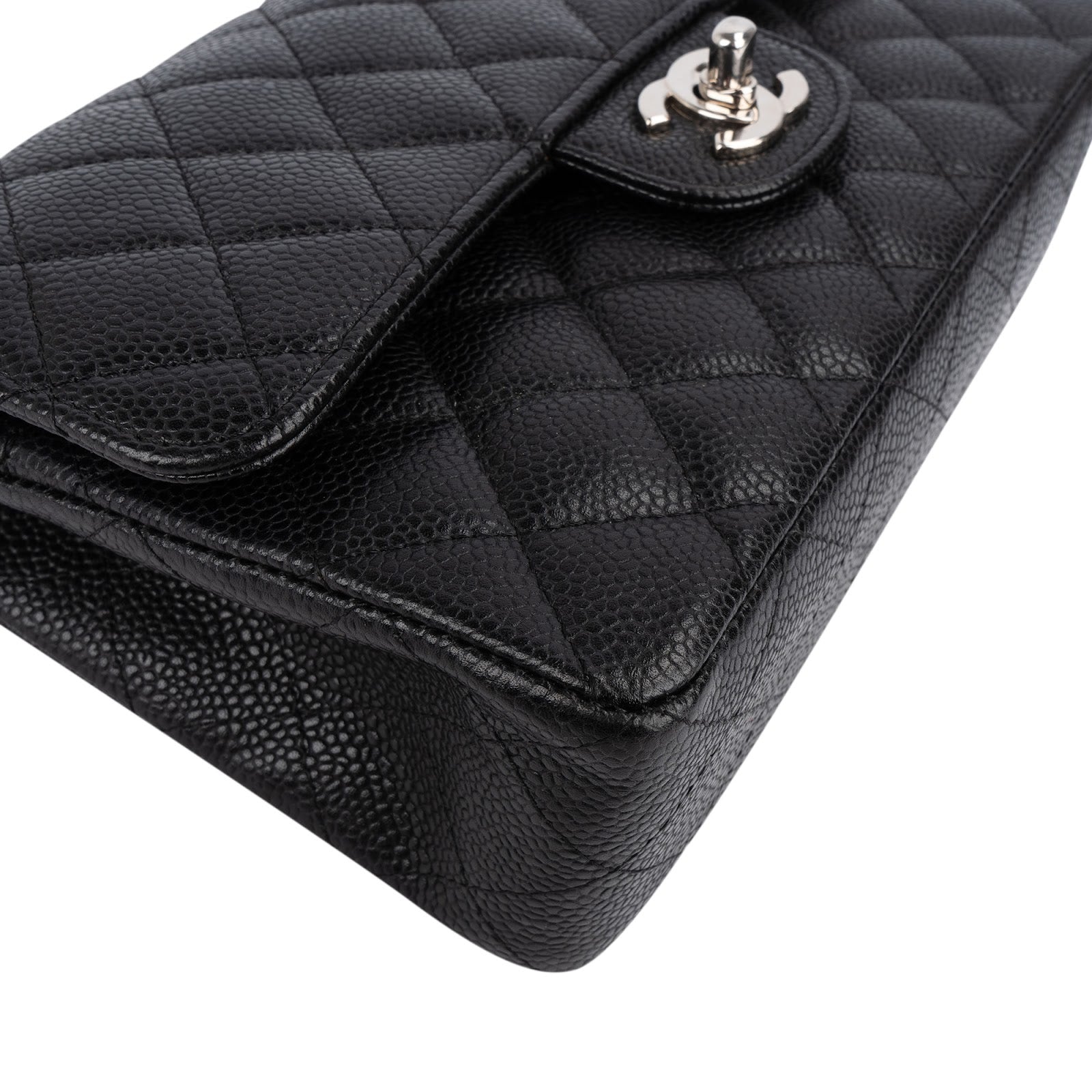 Chanel Quilted Caviar Leather Small Double Flap Shoulder Bag