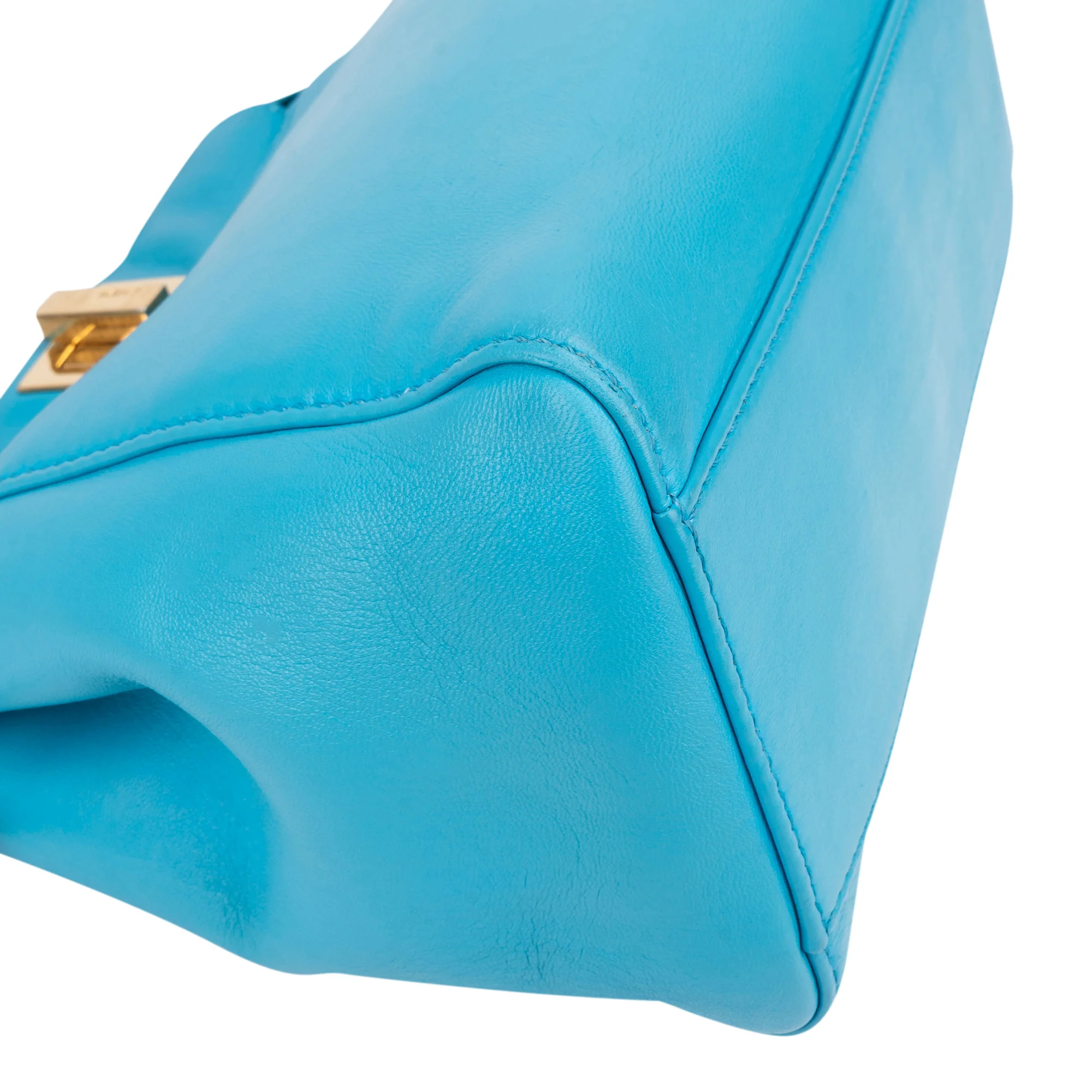 Fendi Blue Leather Peekaboo Handbag