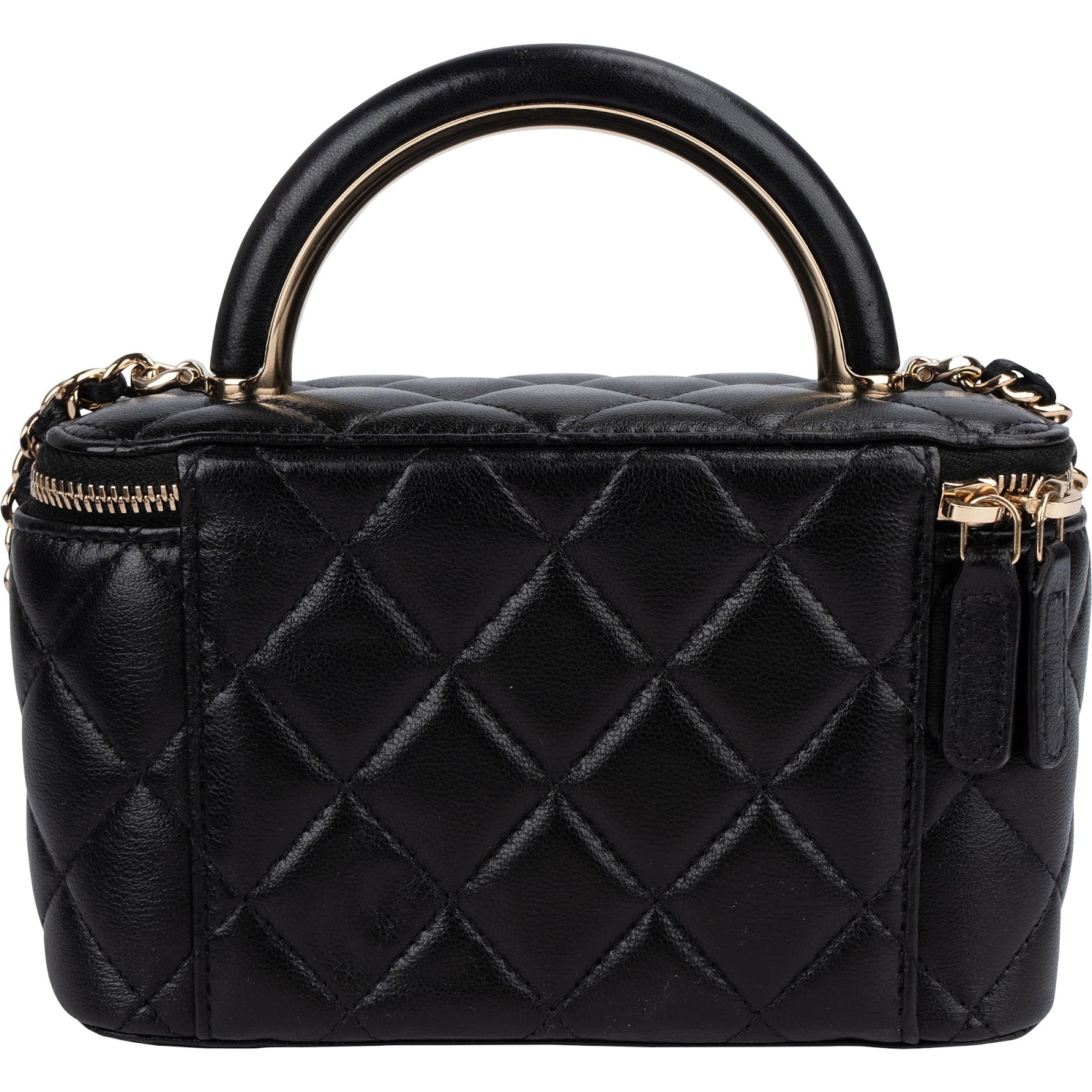 Chanel Quilted Lambskin Vanity Case Crossbody Handbag