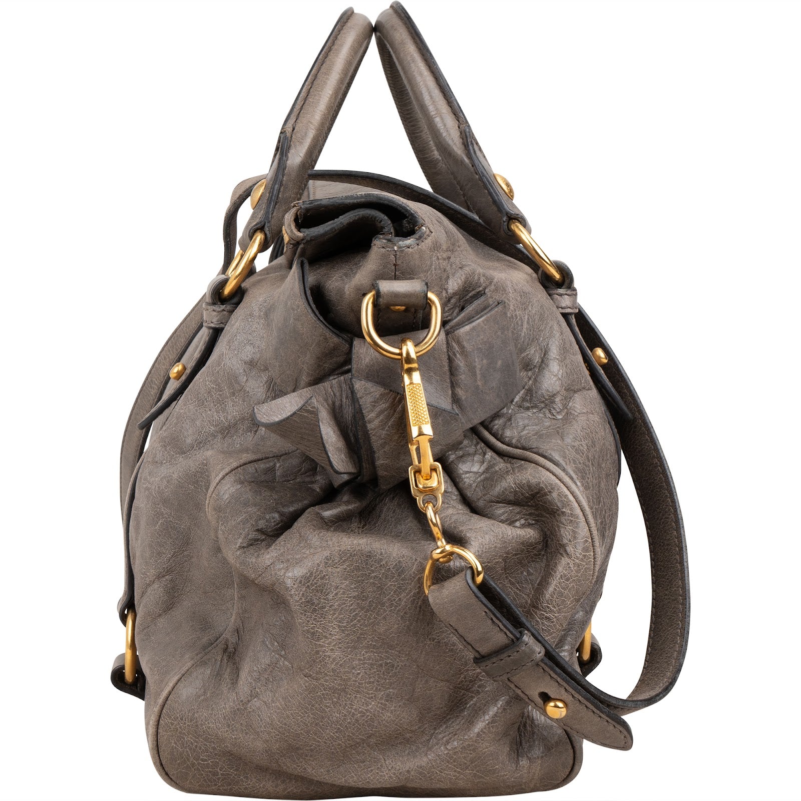 Miu Miu – Vitello Lux Bow Satchel schoudertas