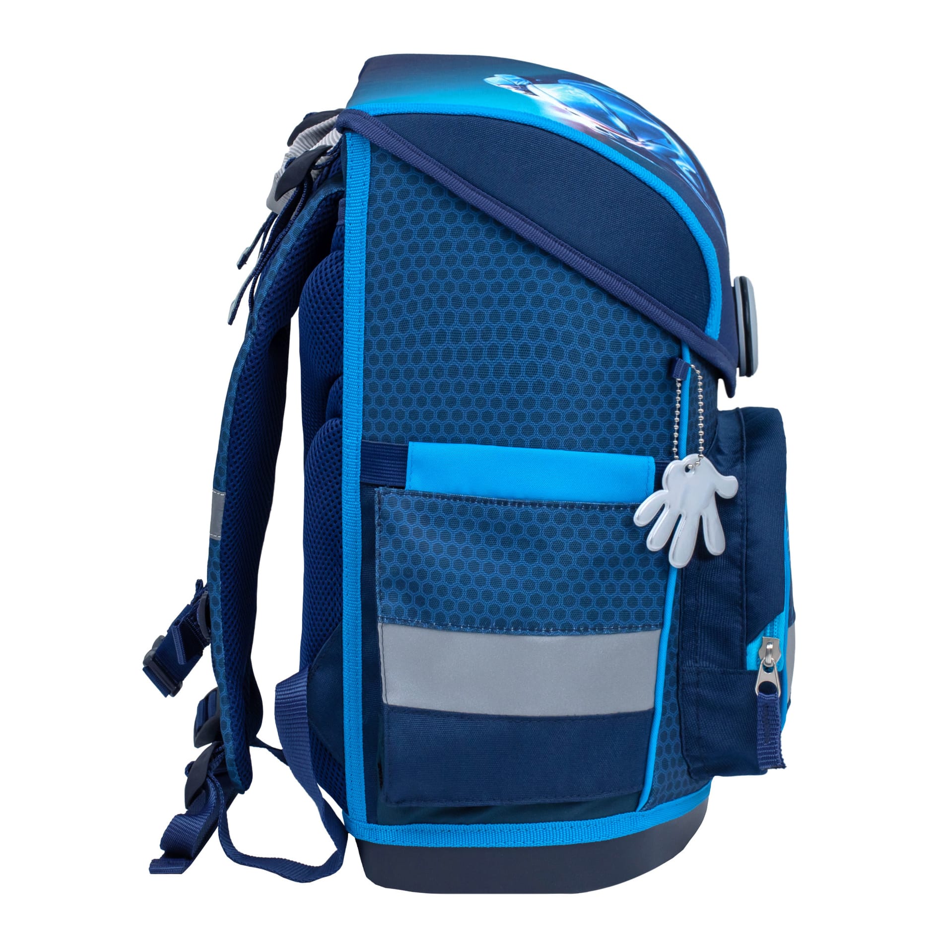 Compact ergonomisches Schulranzen-Set 4-teilig - Racing Blue Neon