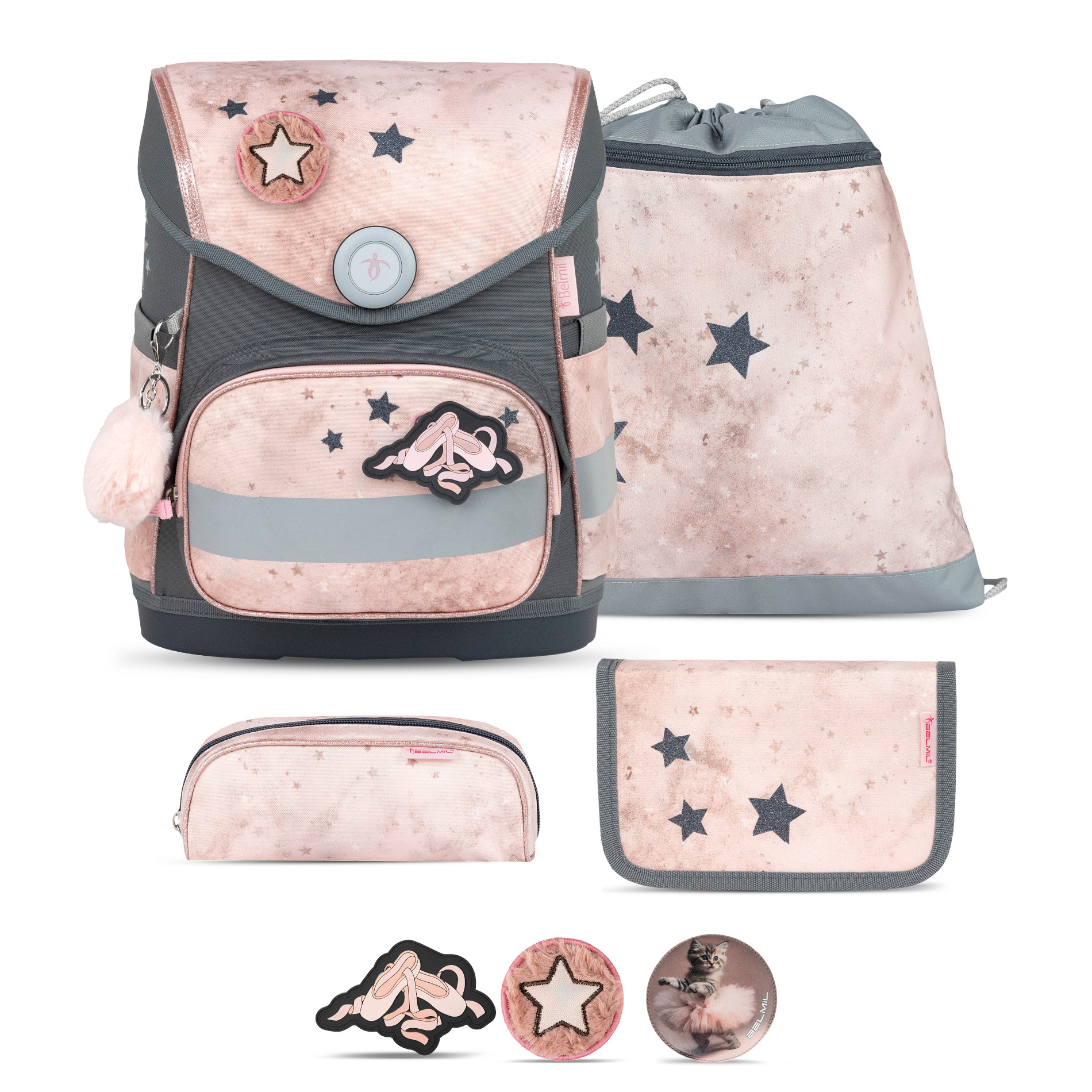 Belmil Compact ergonomisches Schulranzen-Set 5-teilig "Belle Pirouette"