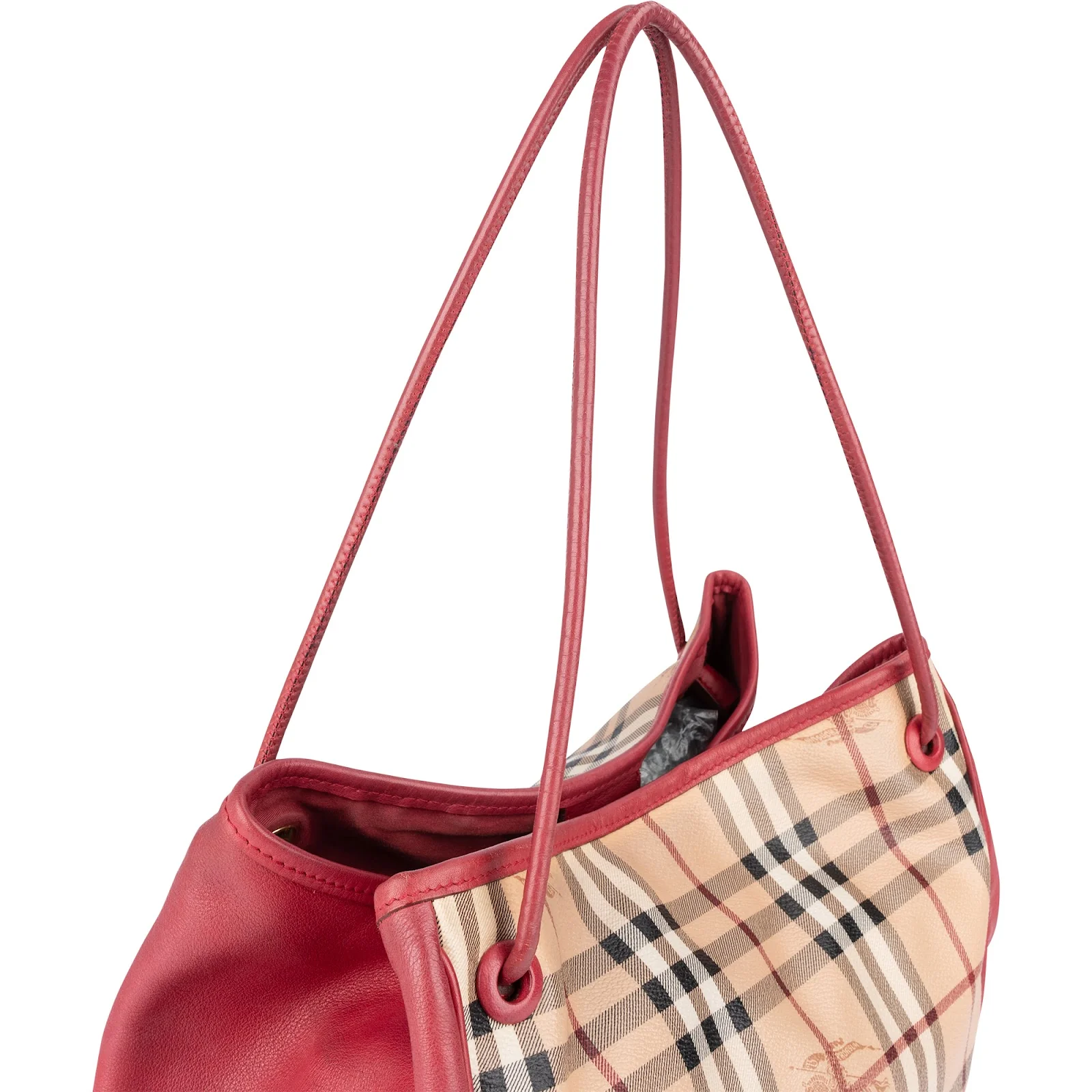 Burberry Haymarket Nova Check Tote Shoulder Bag