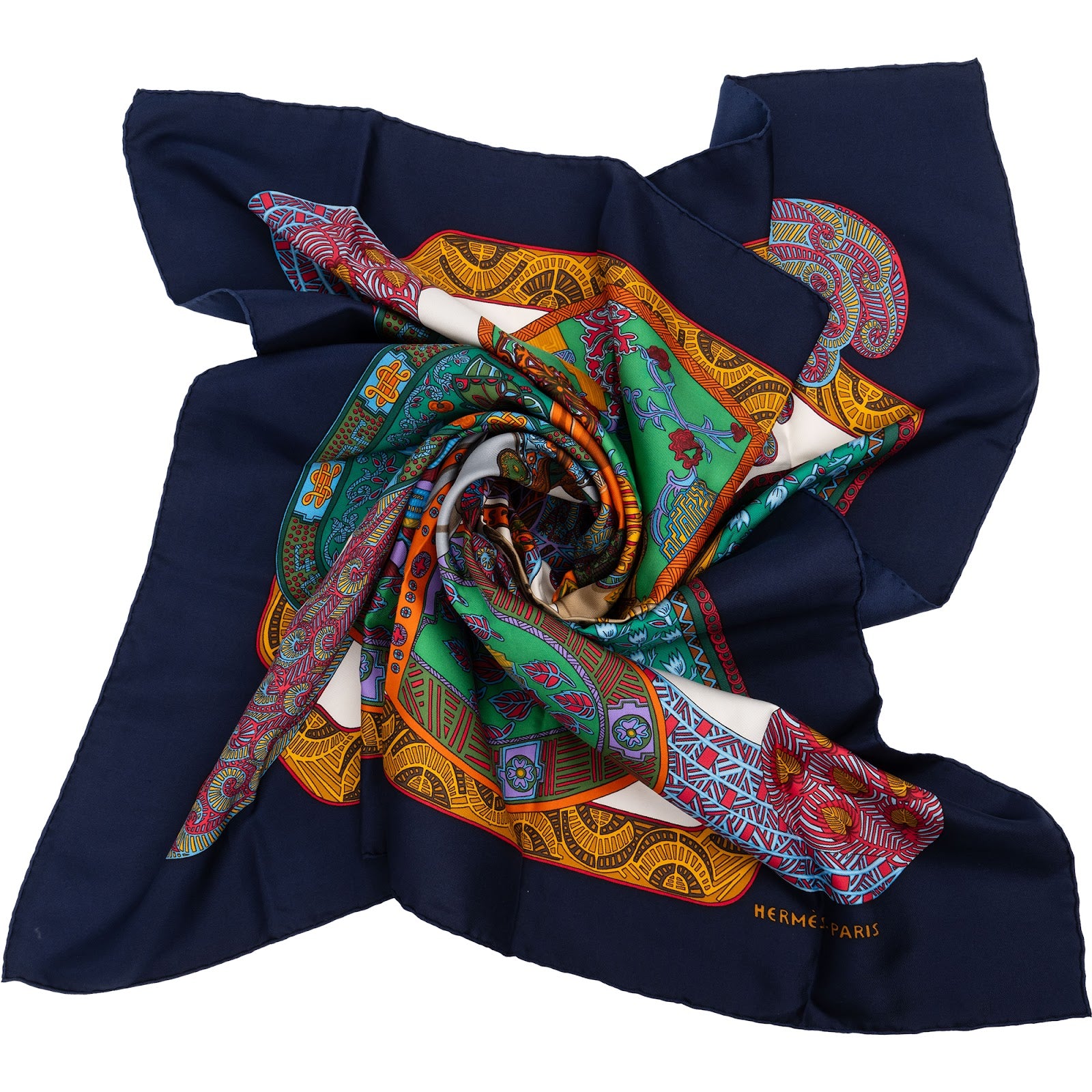 Hermès L'Art des Steppes Silk Carre 90 Tuch