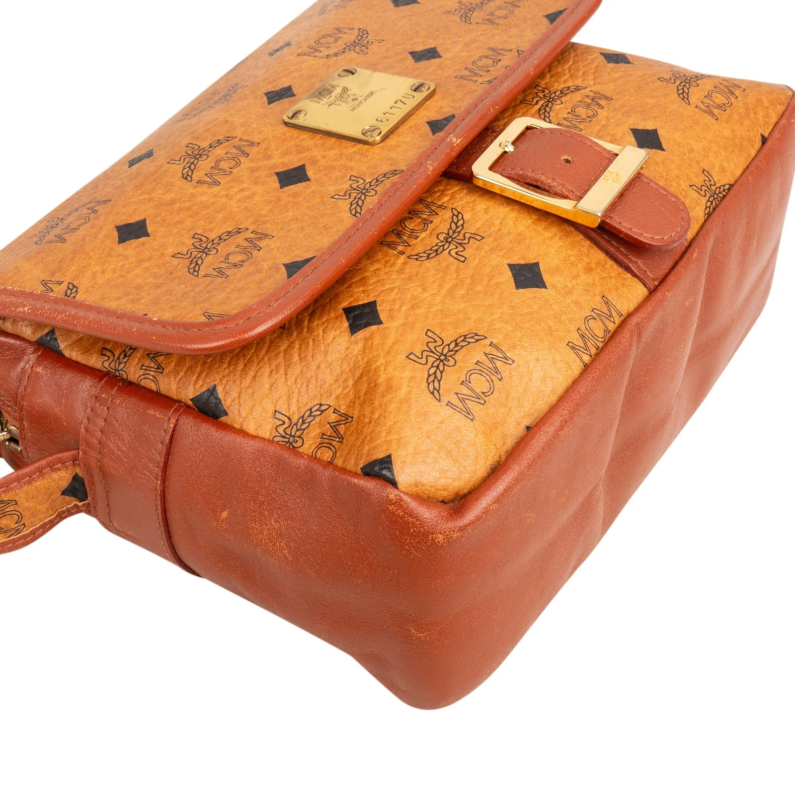 MCM Monogram Visetos Buckle Flap Crossbody Bag