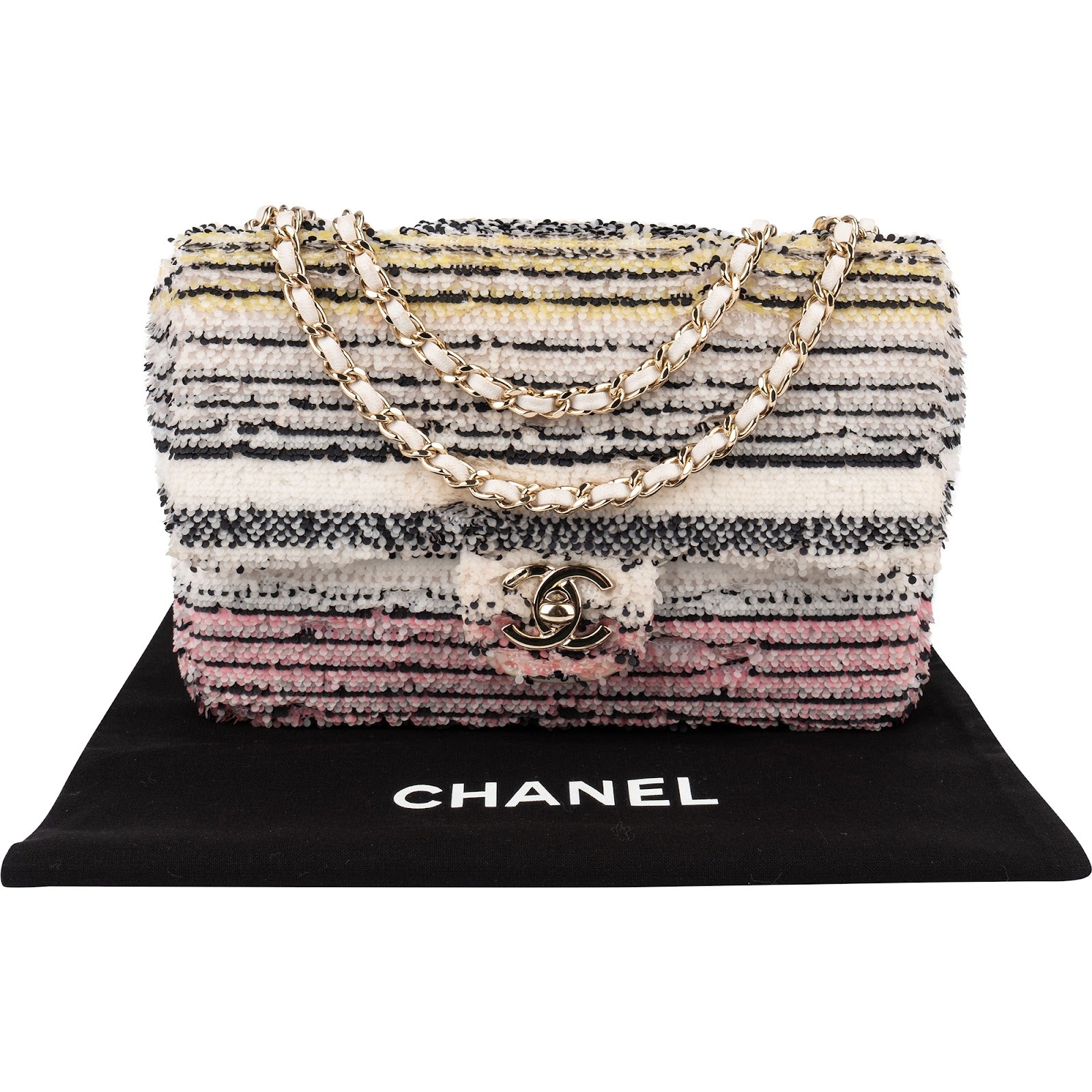 Chanel - Sequin Multicolor Single Flap Crossbody Bag