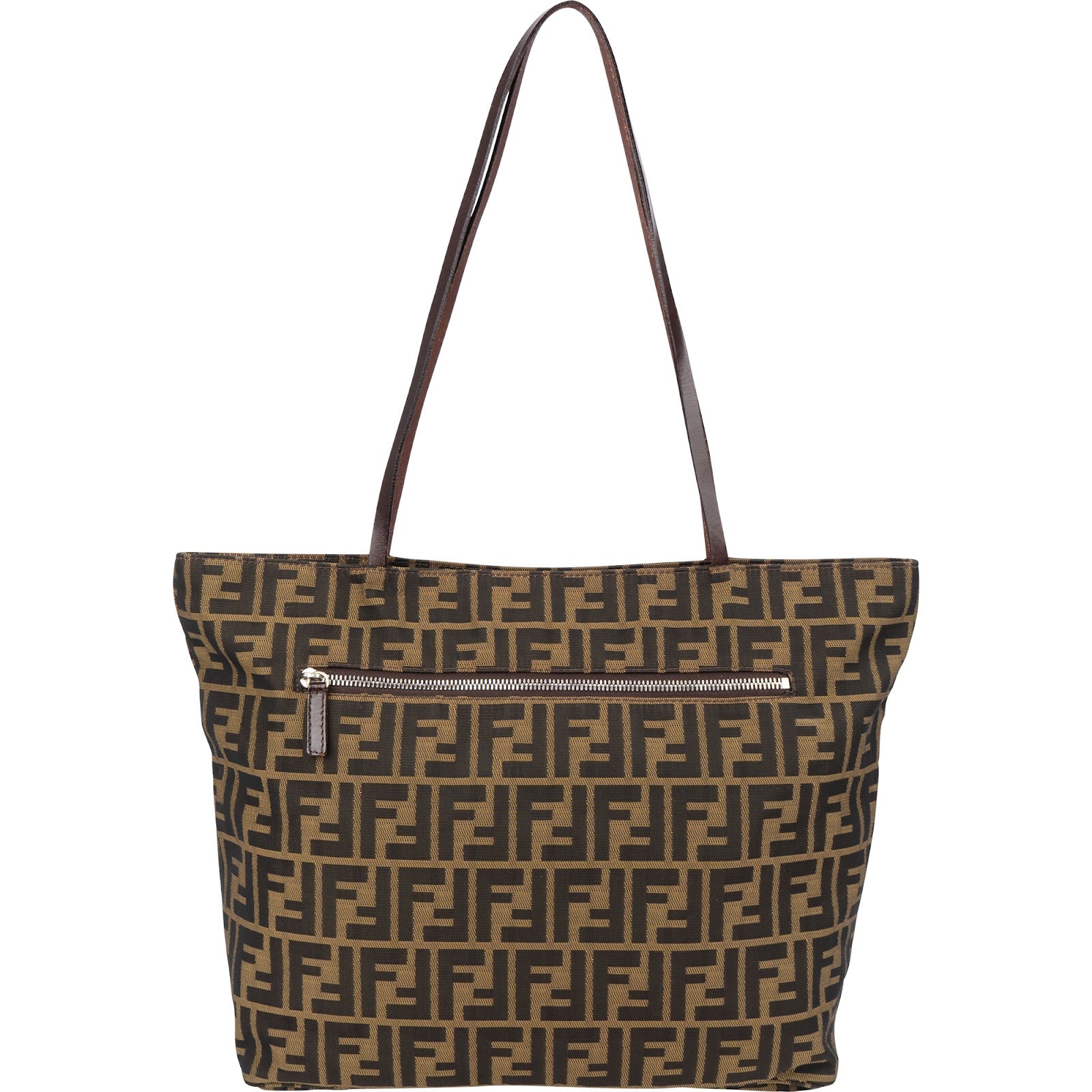Fendi – Monogram Zucca Canvas Tote Schultertasche