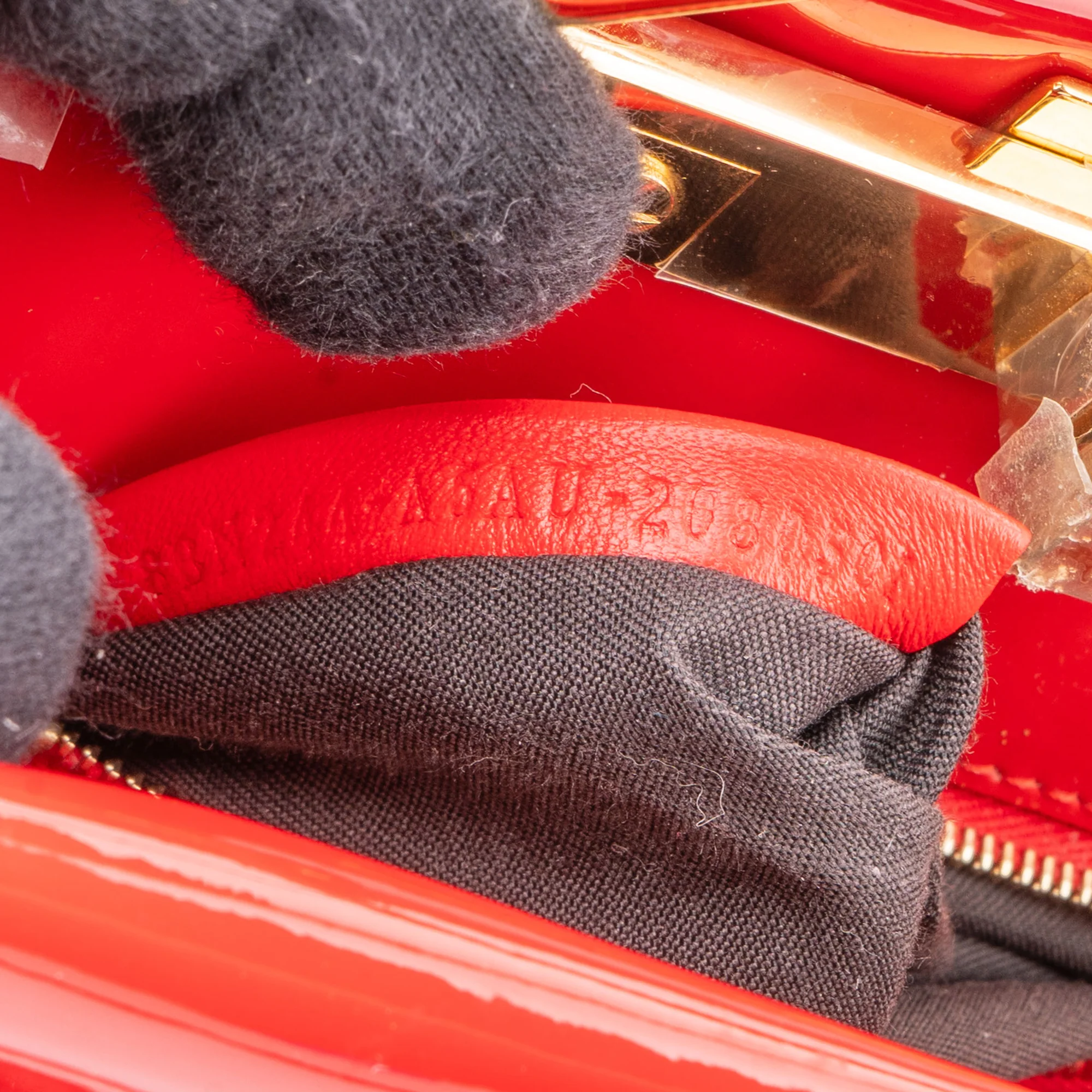 Fendi Red Patent Leather Peekaboo Handbag