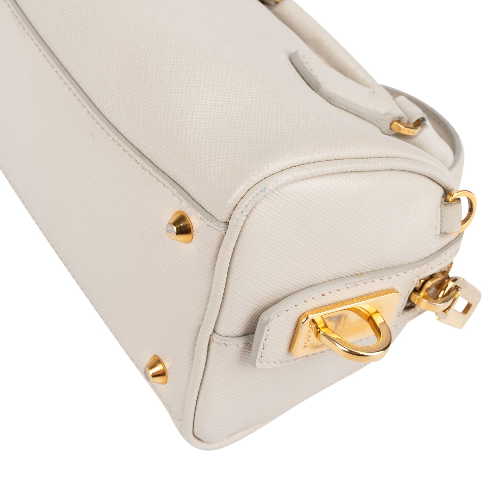 Prada Saffiano Leather Mini Bowling Crossbody Handbag
