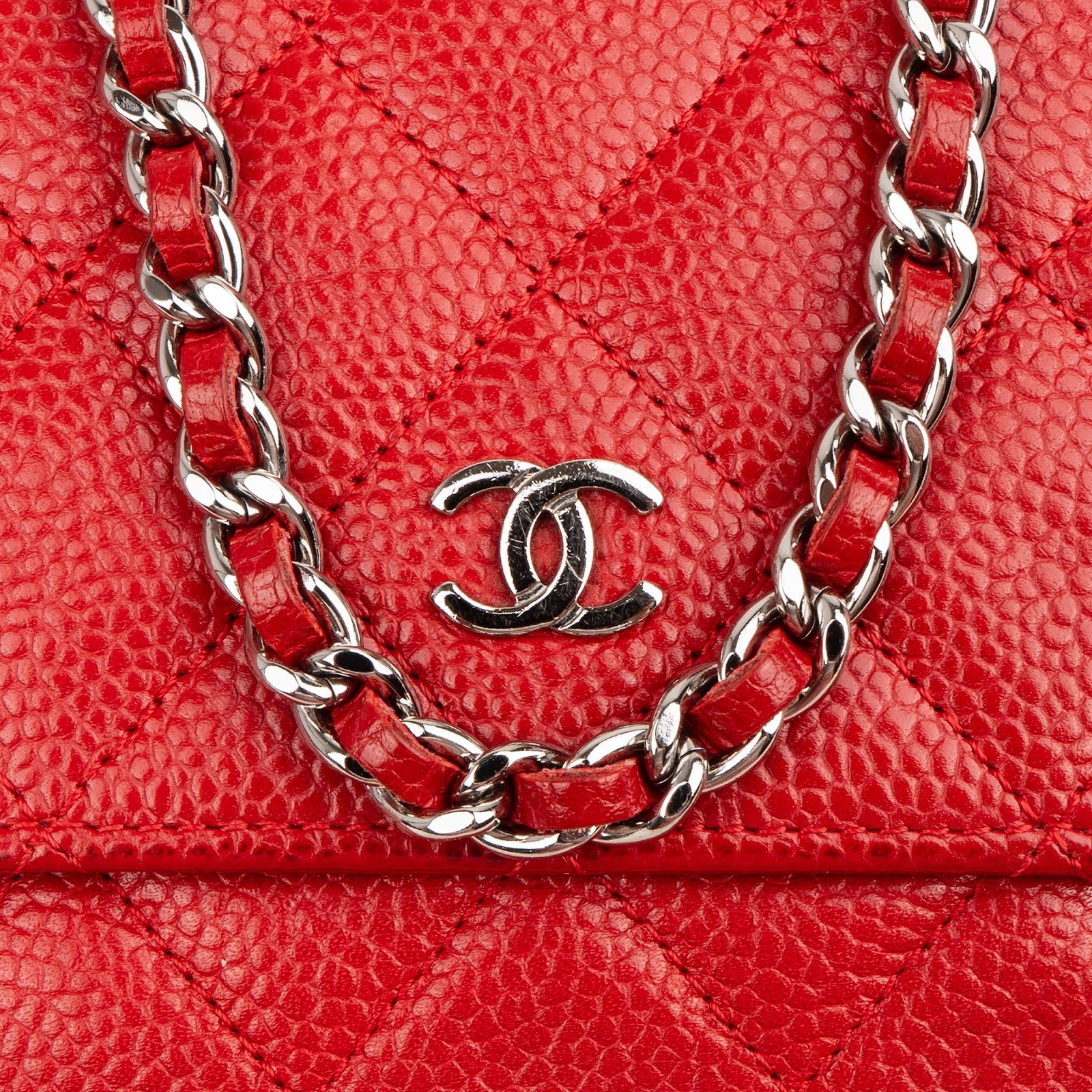 Chanel Quilted Caviar Leather Wallet On Chain Crossbody Bag