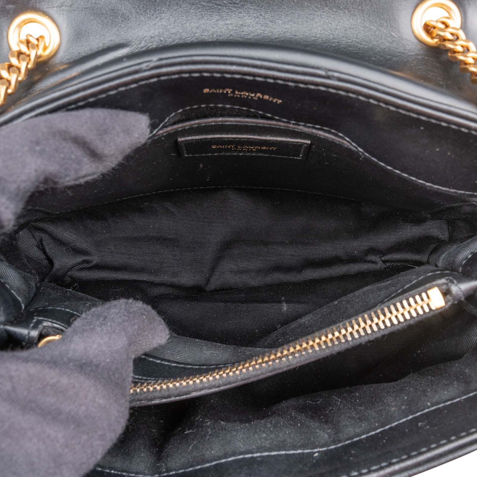 Saint Laurent kleine Loulou-crossbodytas van gewatteerd leer