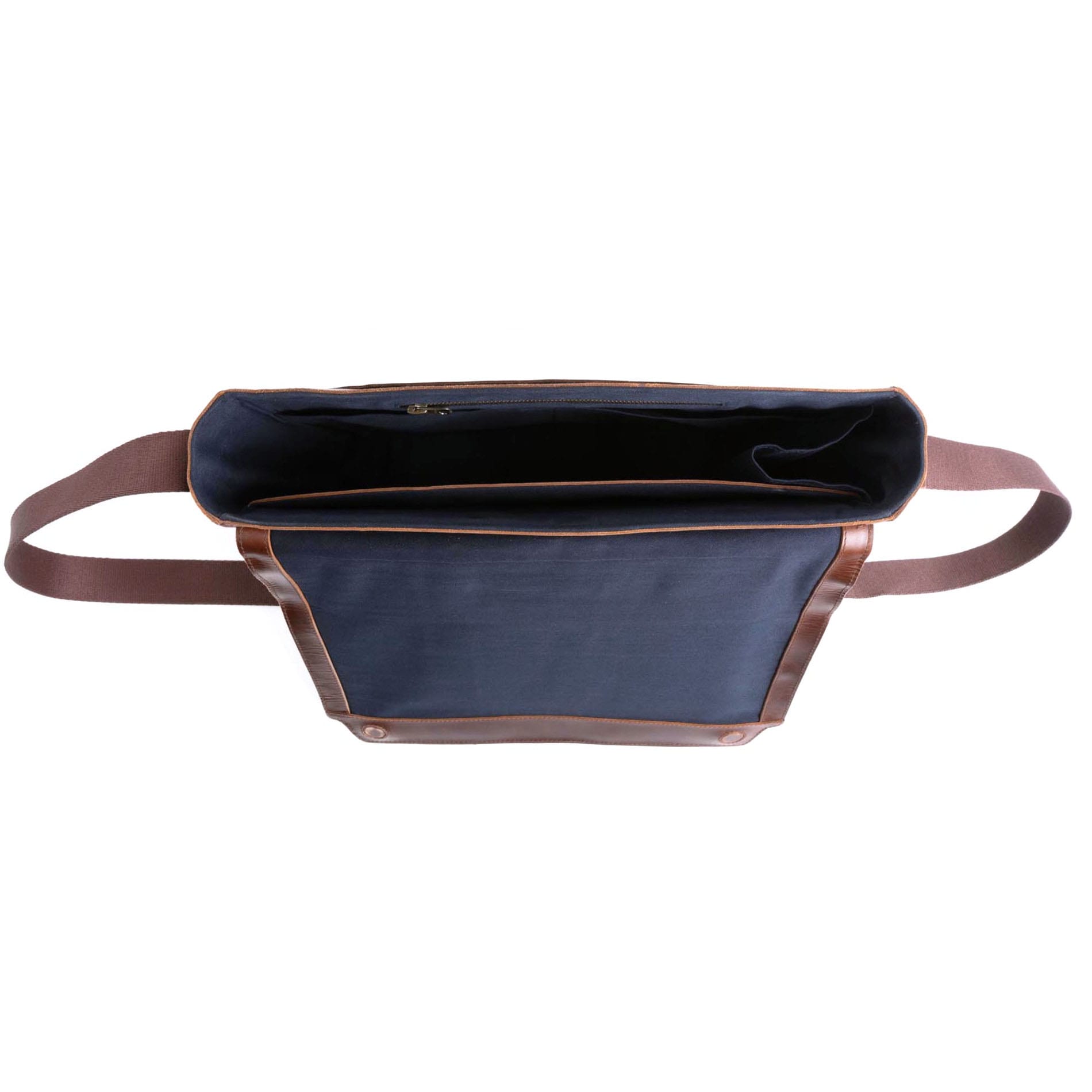 Messenger Bag Times Leder - BROWN/Blue